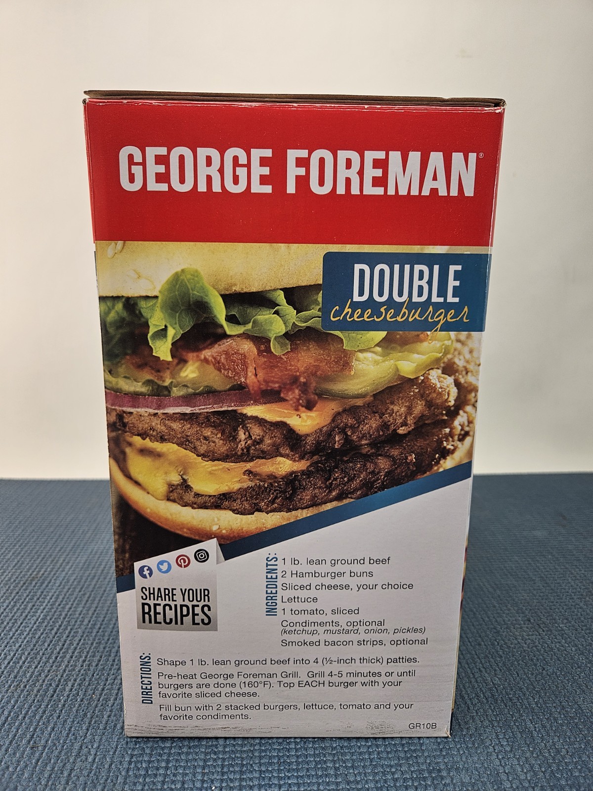 George Foreman Compact 2 Serving Grill GR10B New 082846033732-L2 Black