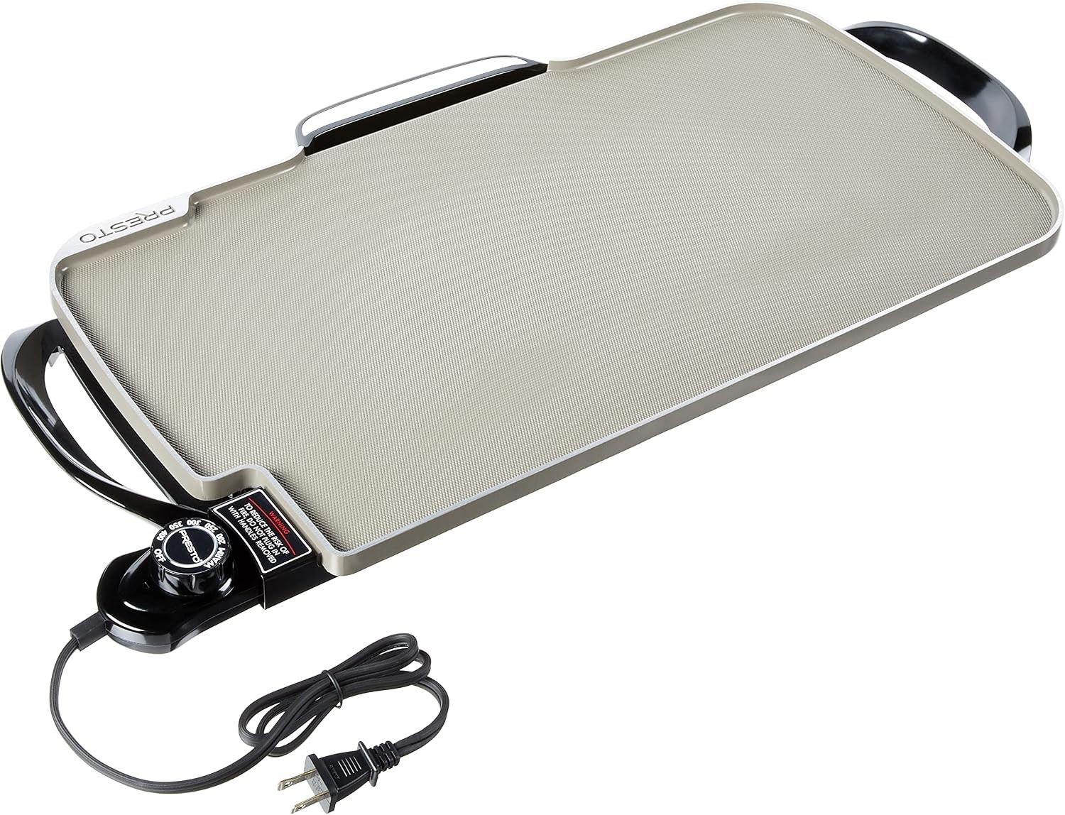 Presto 07062-22-Inch Ceramic Removable Handles Electric Griddle, Grey Ceramic