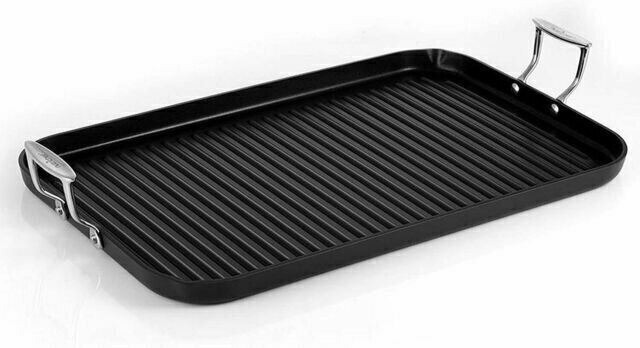 NutriChef Nonstick Grill & Griddle – Dishwasher Safe Double Burner, 20’’ x 13’’