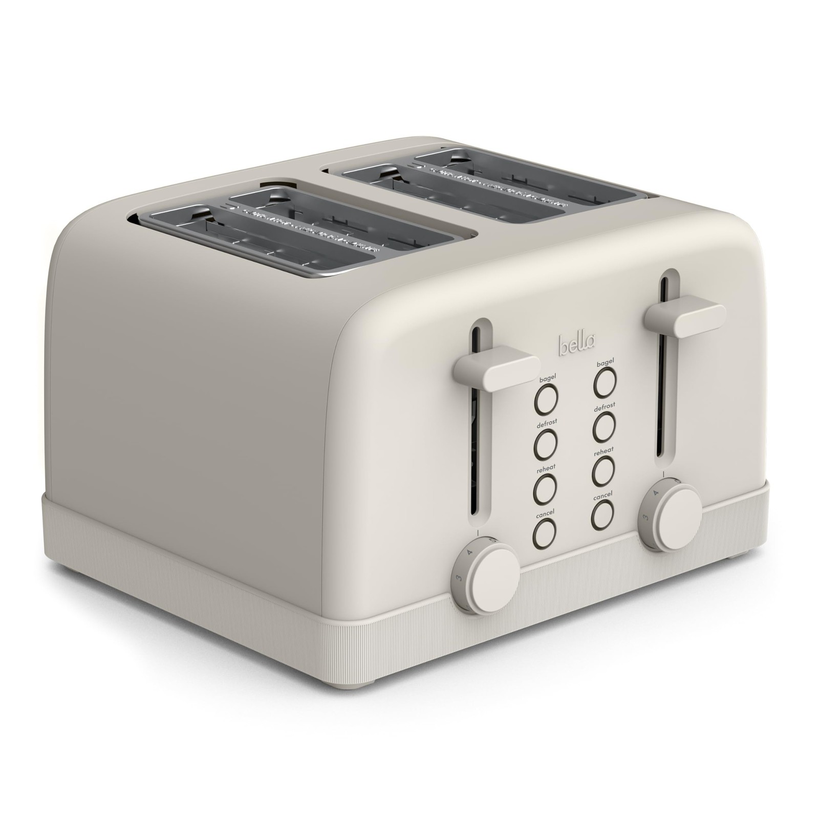bella 4 Slice Toaster, 6 Setting Shade Control with Reheat & 4 Slice, Oatmilk