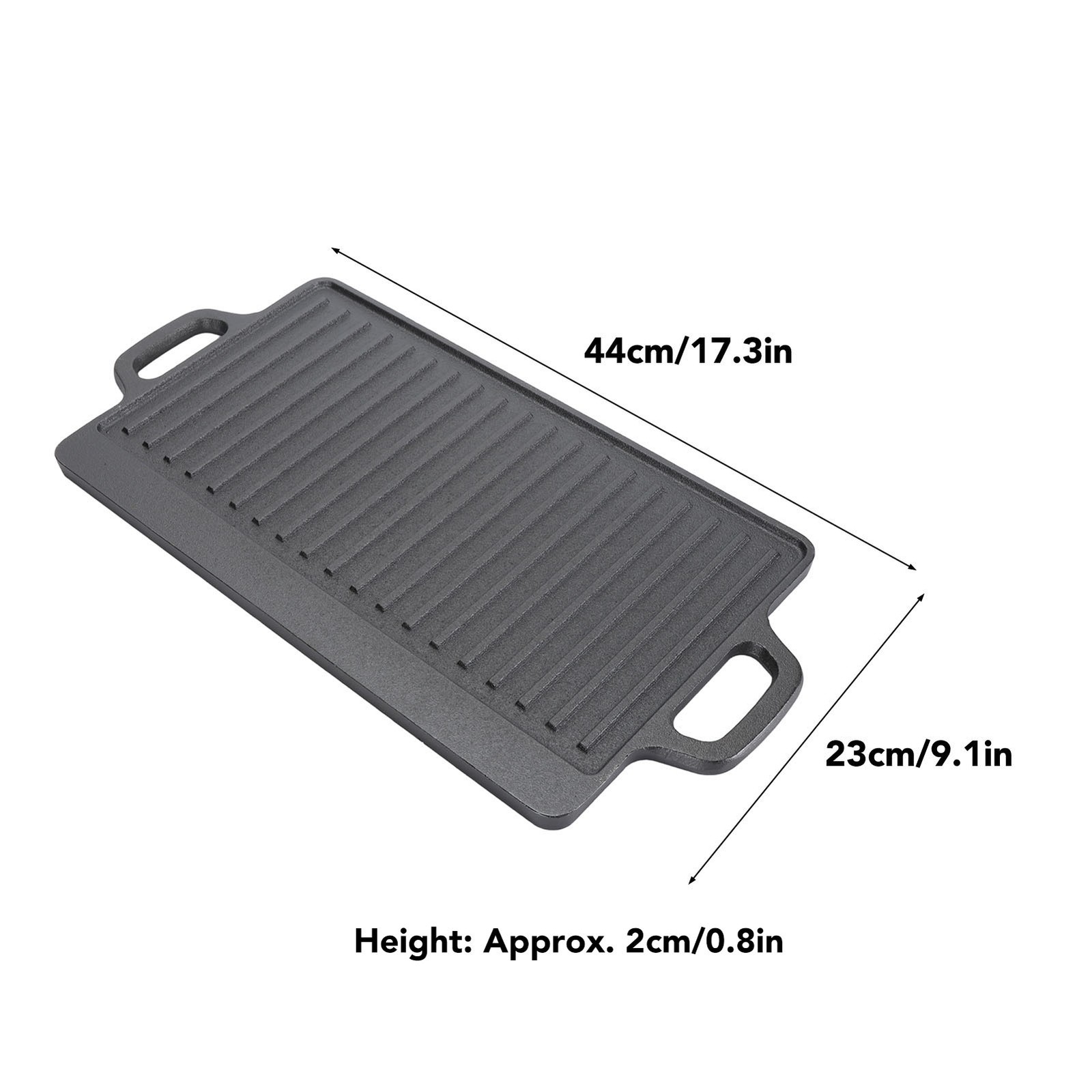 Multipurpose Cast Iron Griddle Double Ears Cast Iron Griddle for BBQ Gas Grill