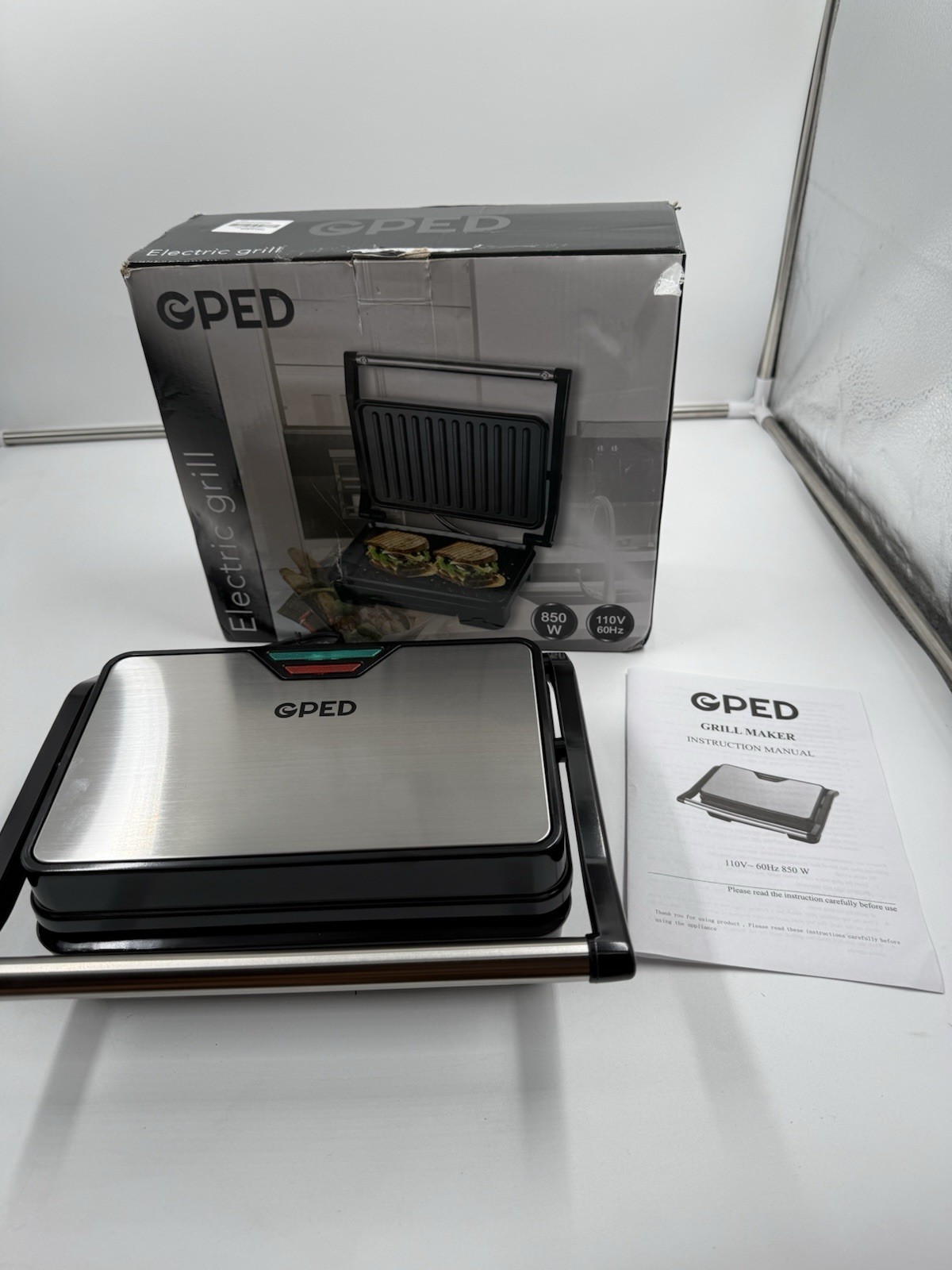 Panini Press Sandwich Maker, 2 Slice Stainless Steel Panini Press Grill, Non-Sti