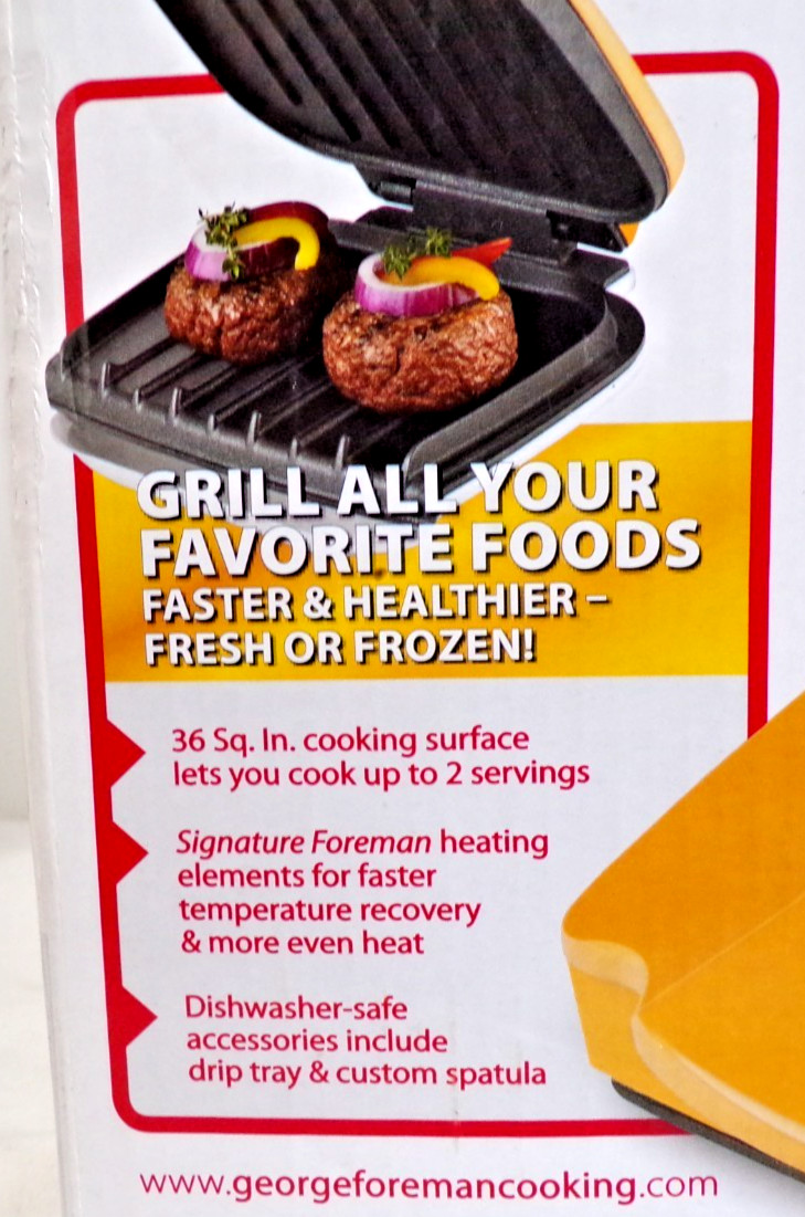 2010 NIB George Forman Champ Grill For Healthy Cooking – Yellow Case – See Below