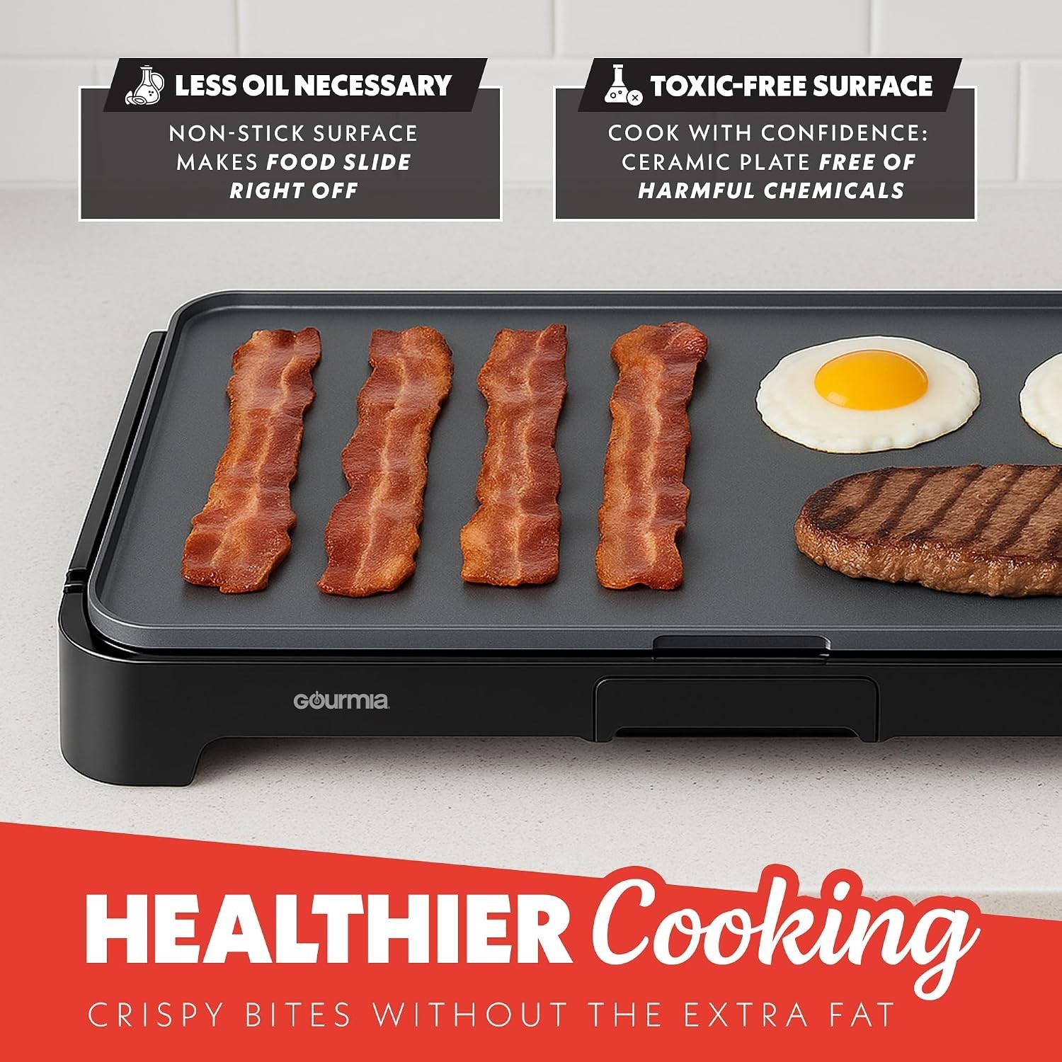 22 Inch XL Electric Griddle Pan – Nonstick Extra Large Flat Top Ceramic Surfa…