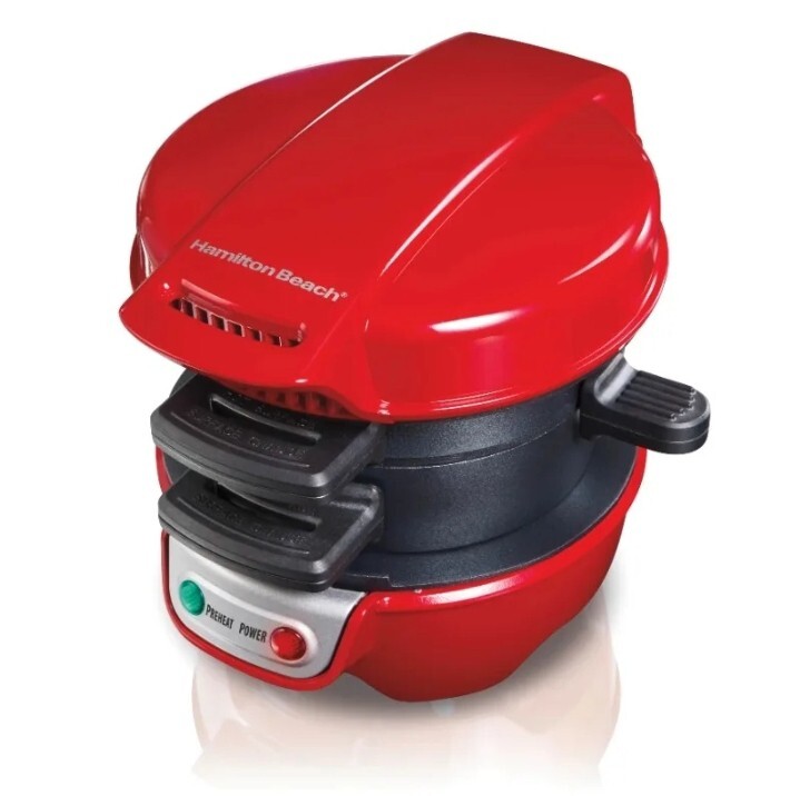 Hamilton Beach Breakfast Sandwich Maker Red 25476 Fast and Simple Easy Clean USA