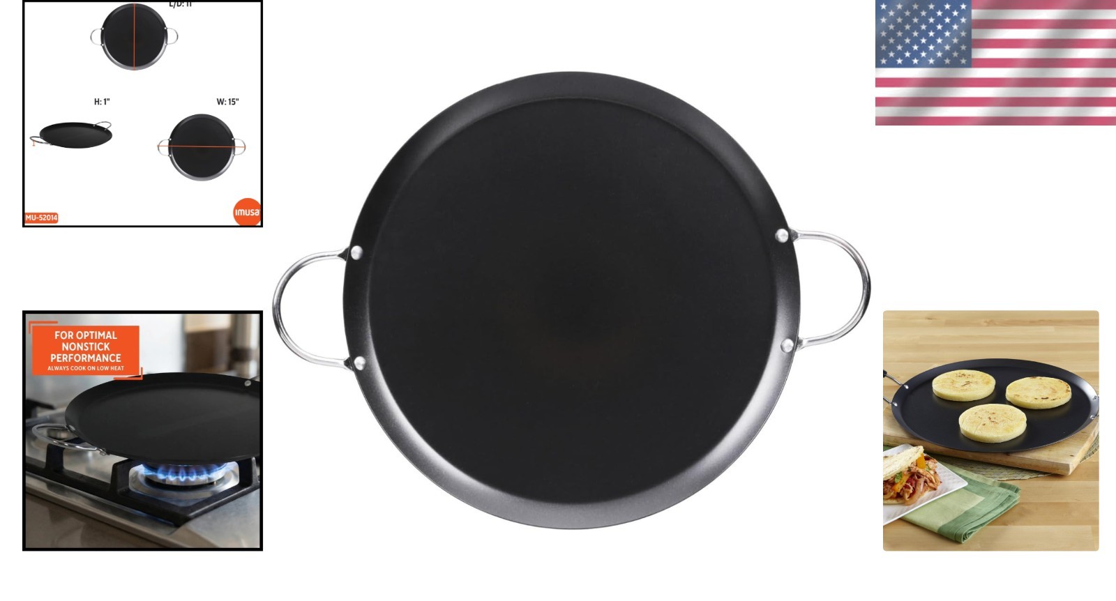 Lightweight & Oven-Safe 11” Nonstick Carbon Steel Comal for Every Kitchen