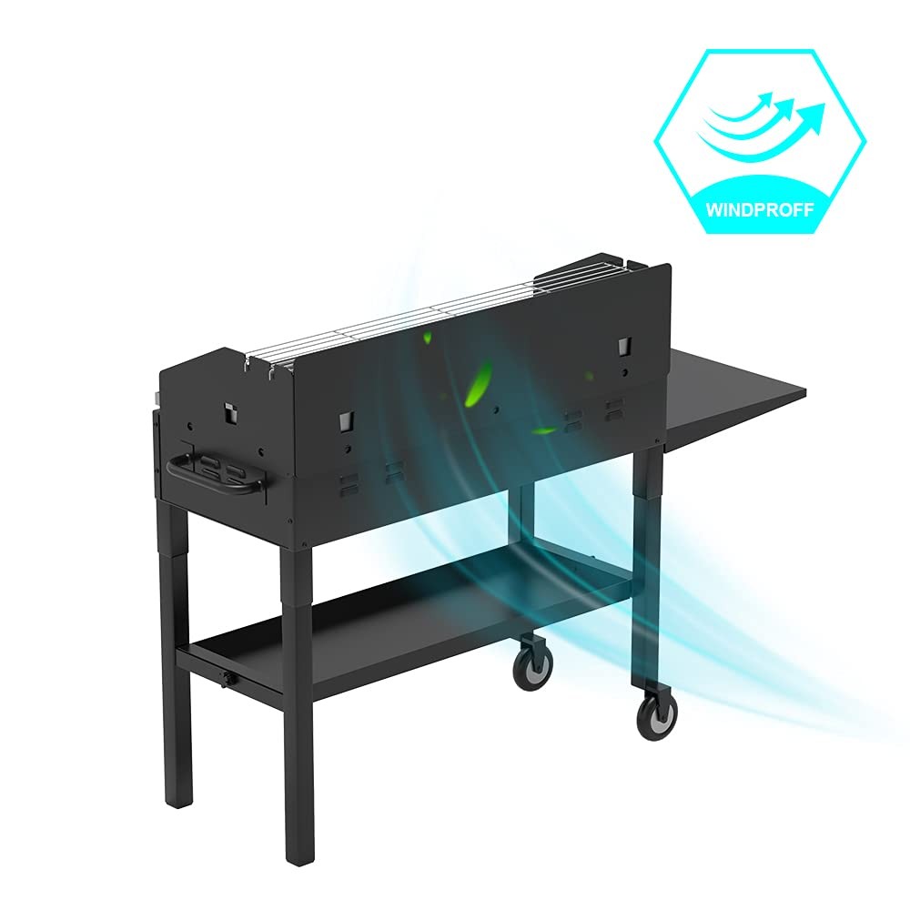 BBQ-PLUS 28 Inch Griddle Wind Guard/Screen And Warming Rack Blackstone