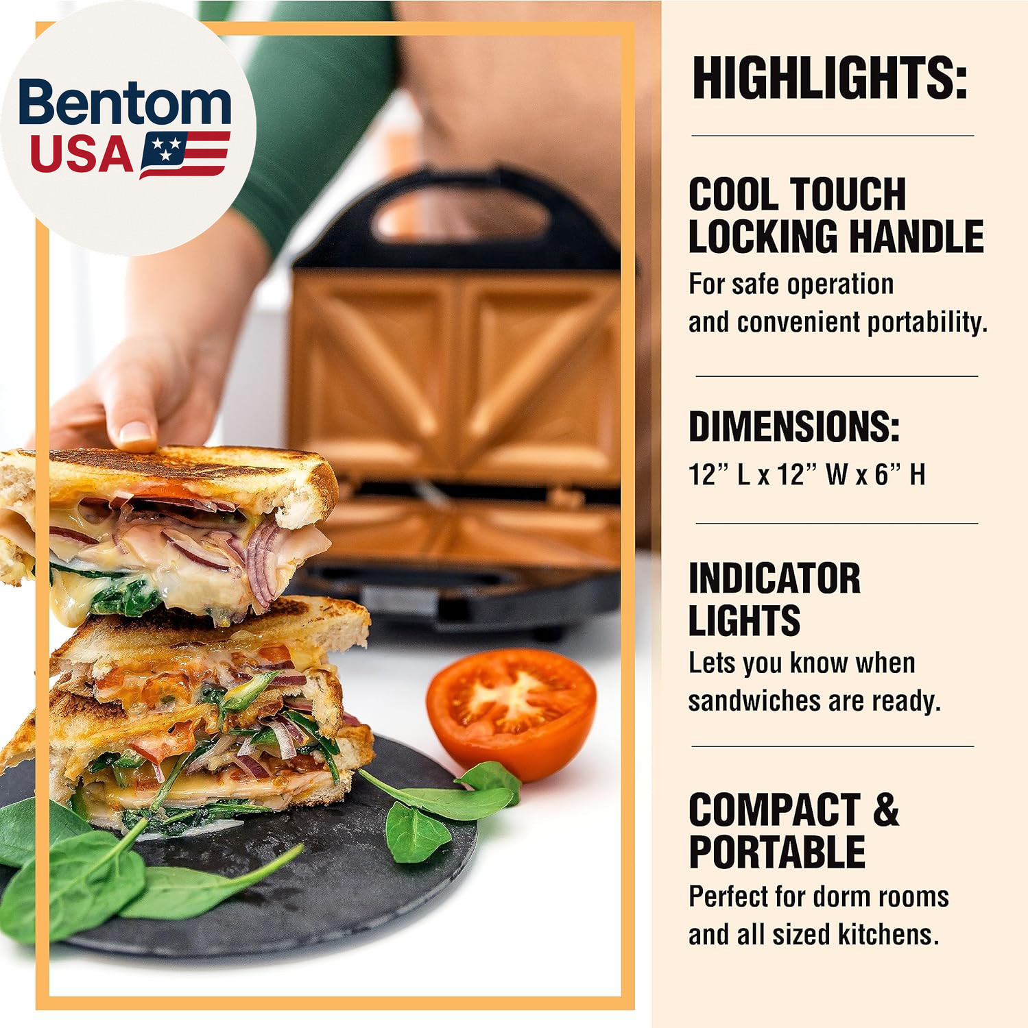 Nonstick Panini Press Sandwich Maker, 2In1 Breakfast Sandwich Maker Grill / Sand