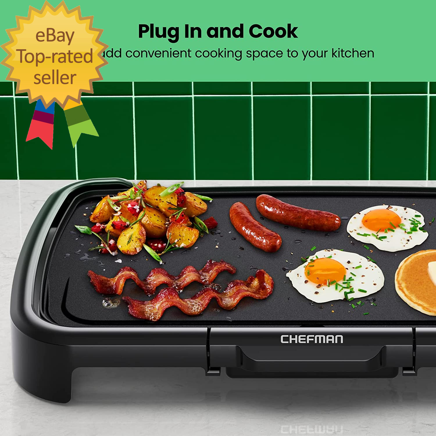 XL Electric Griddle with Removable Temperature Control Immersible Flat Top Grill