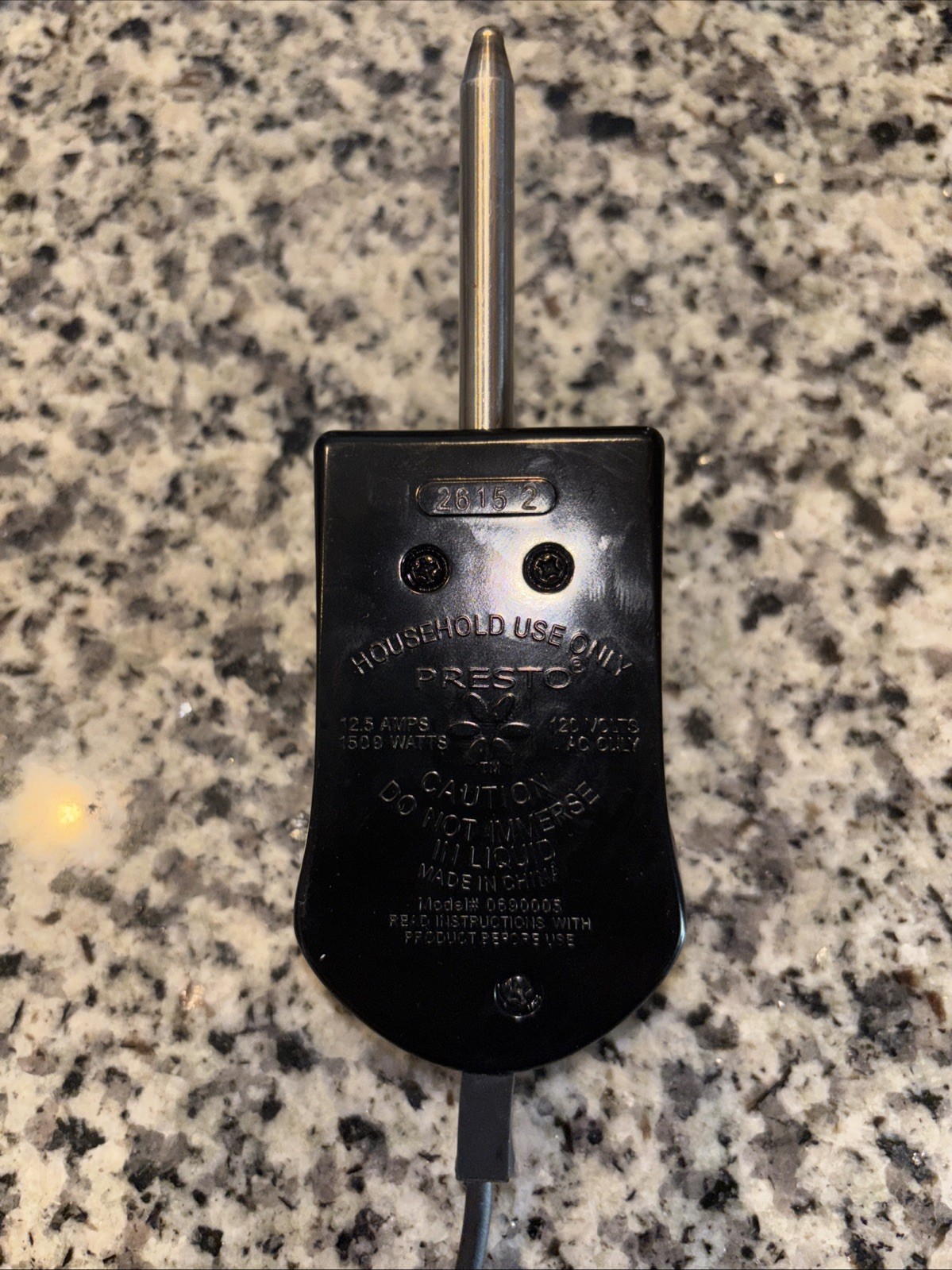 PRESTO Electric Griddle Temperature Control Probe Heat Power Cord 0690005