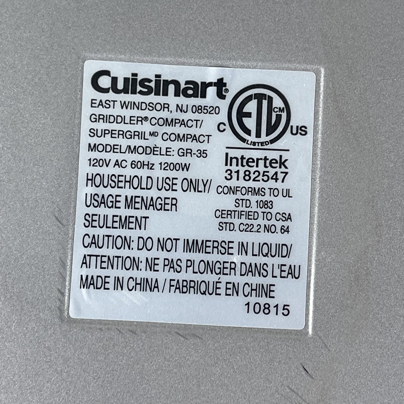 Cuisinart GR-35 Griddler Compact Grill | Brushed Stainless Steel