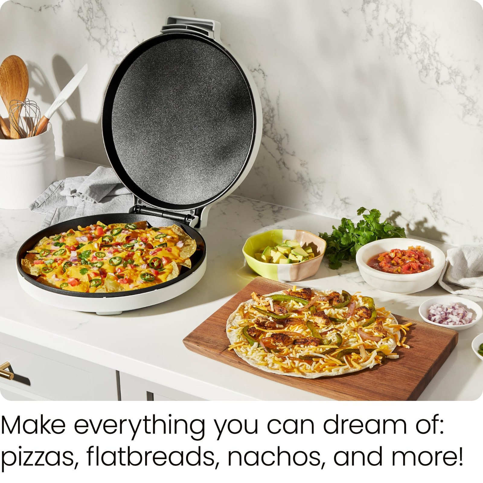 Countertop Electric Pizza Maker 1440W – 12” Nonstick Plates, Quesadillas & Omele