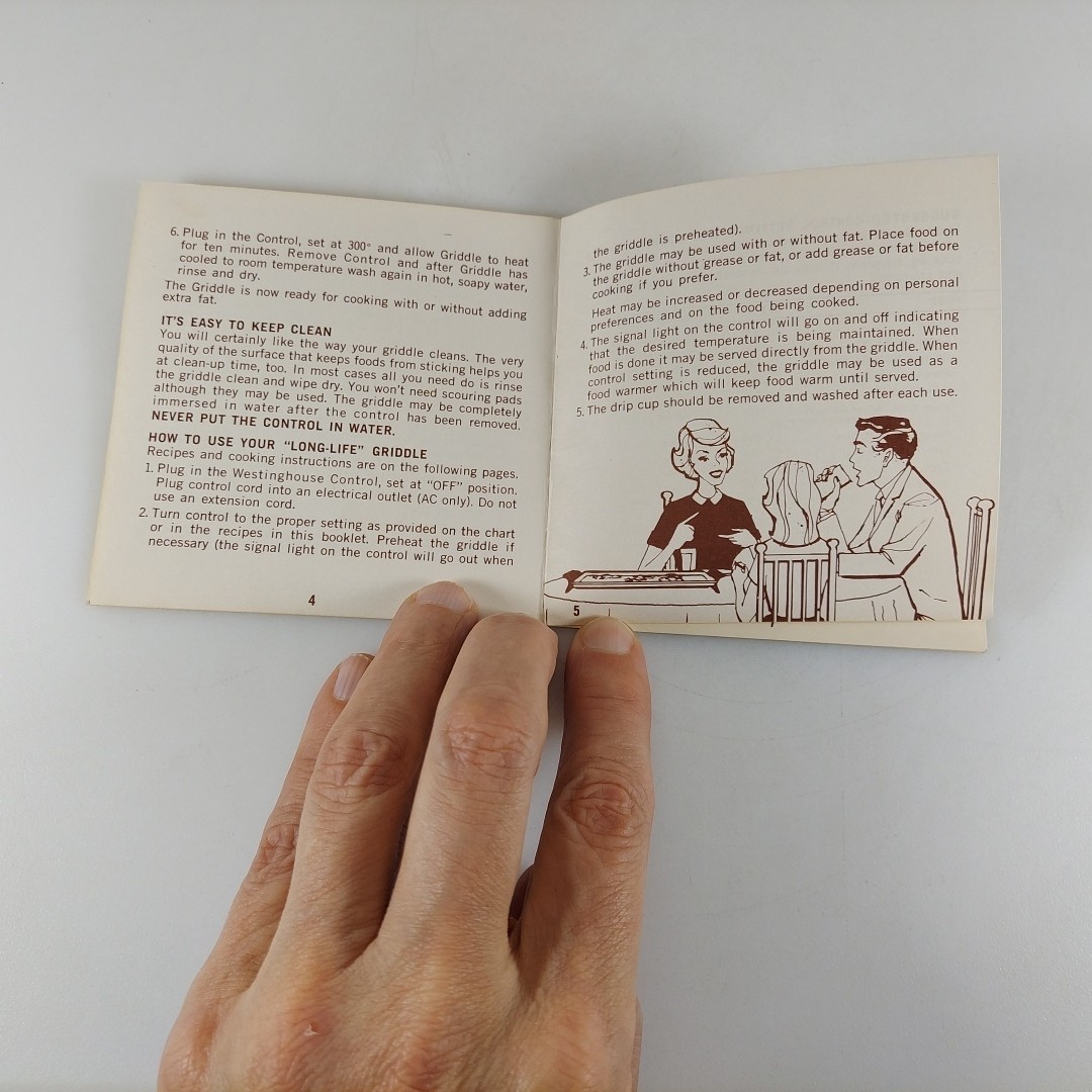Westinghouse Non-Stick Griddle Model HG 10 User Manual & Recipe Booklet