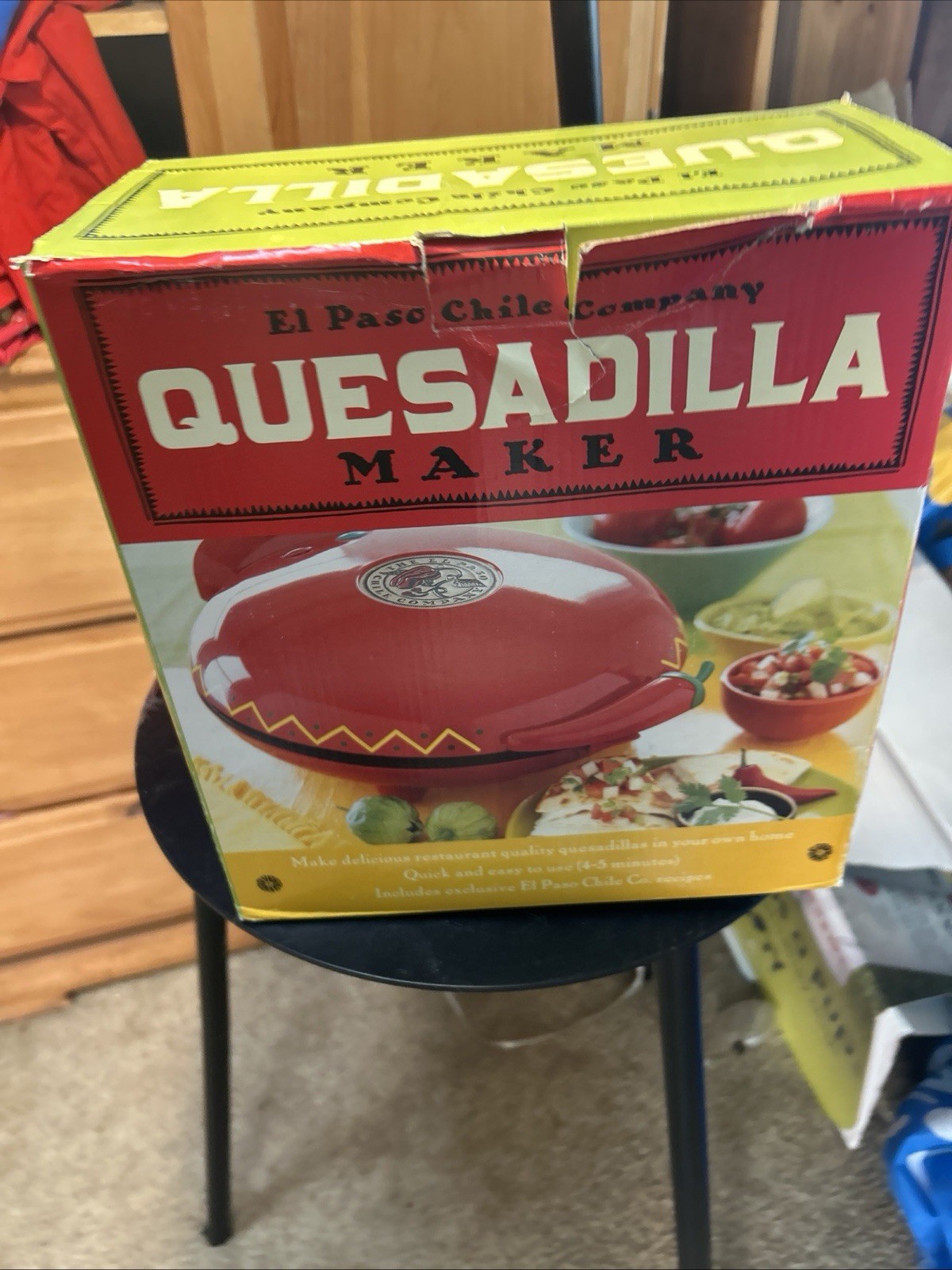 El Paso Chile Company Red Quesadilla Maker Nonstick Plates Drip Tray Red #10023