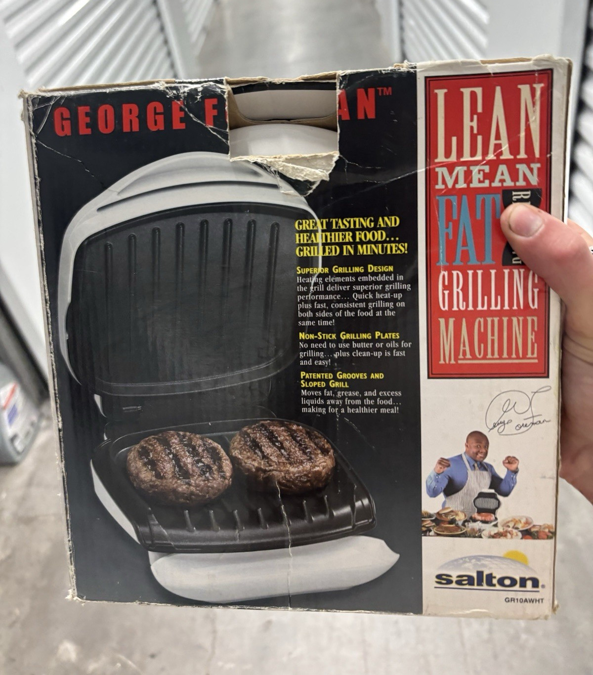 George Foreman GR10AWHT Electric Contact Grill White/Black Non-Stick Easy Clean