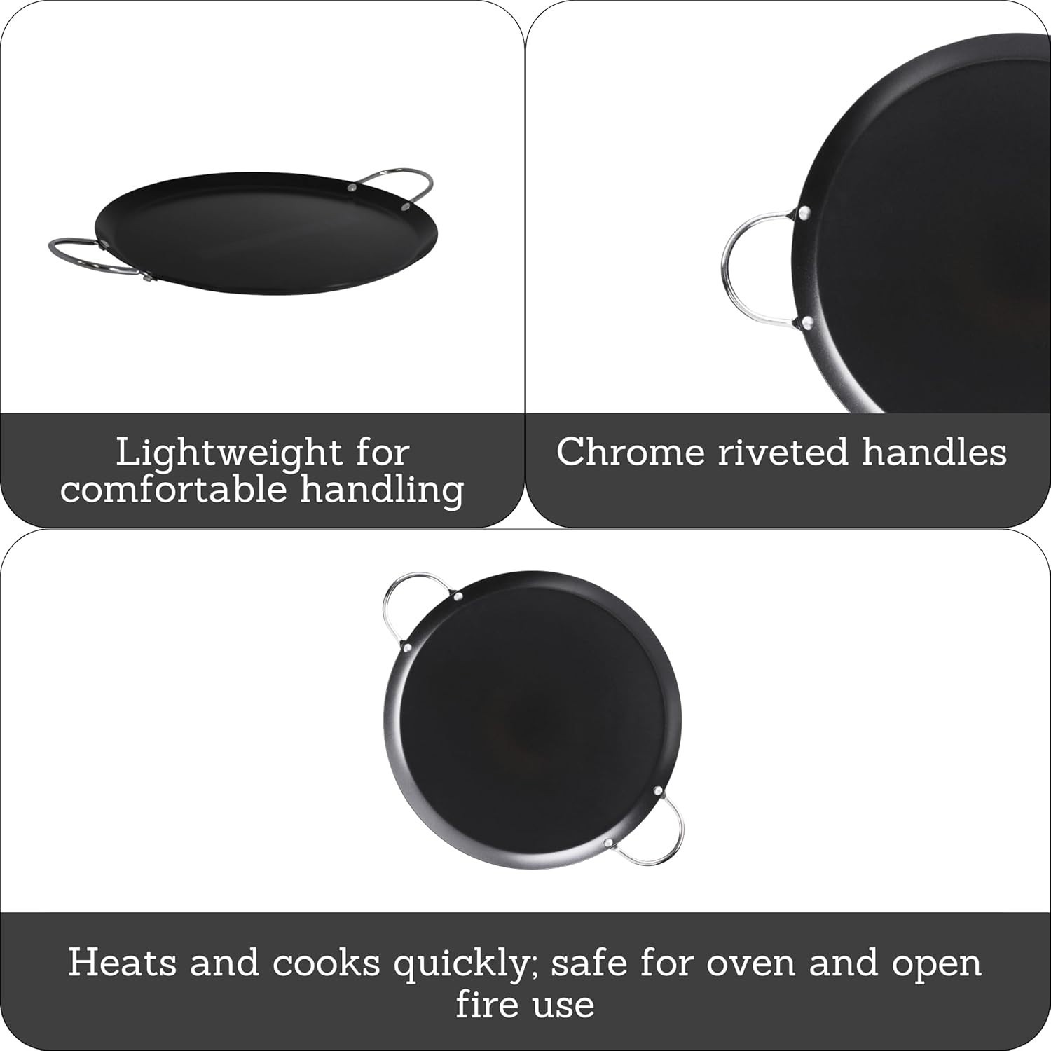 Lightweight & Oven-Safe 11” Nonstick Carbon Steel Comal for Every Kitchen