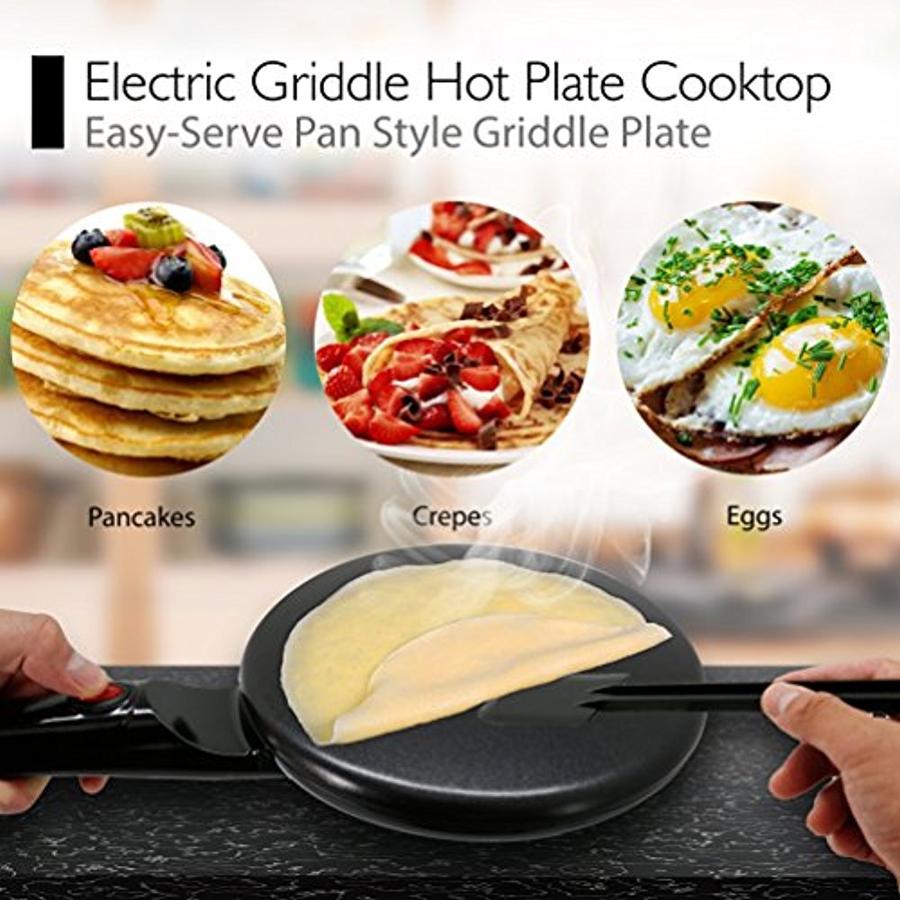 NutriChef Electric Griddle – Crepe Maker Hot Plate Cooktop