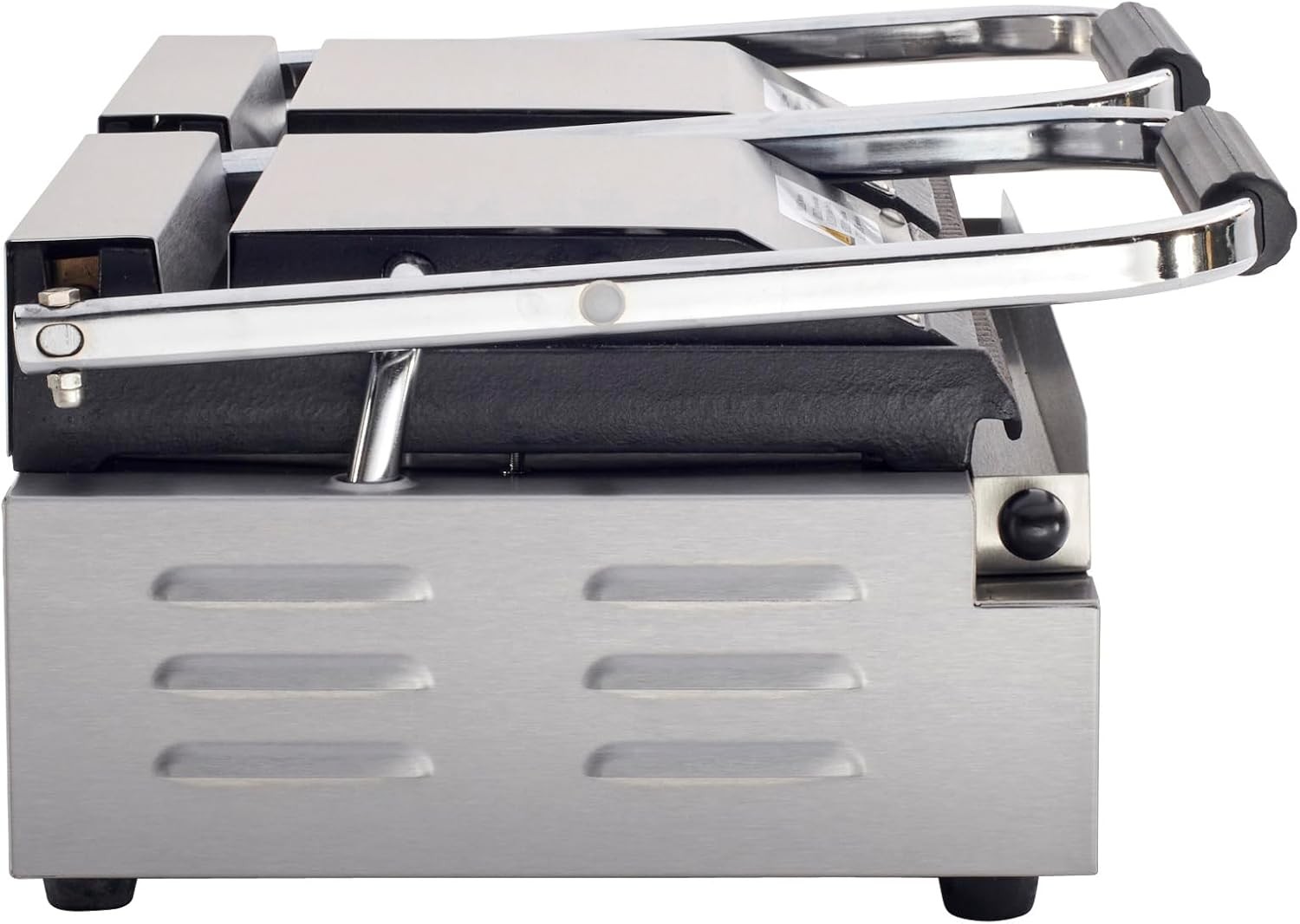 Commercial Electric Panini Sandwich Grill with Grooved Plates | 18.7″ x 9″