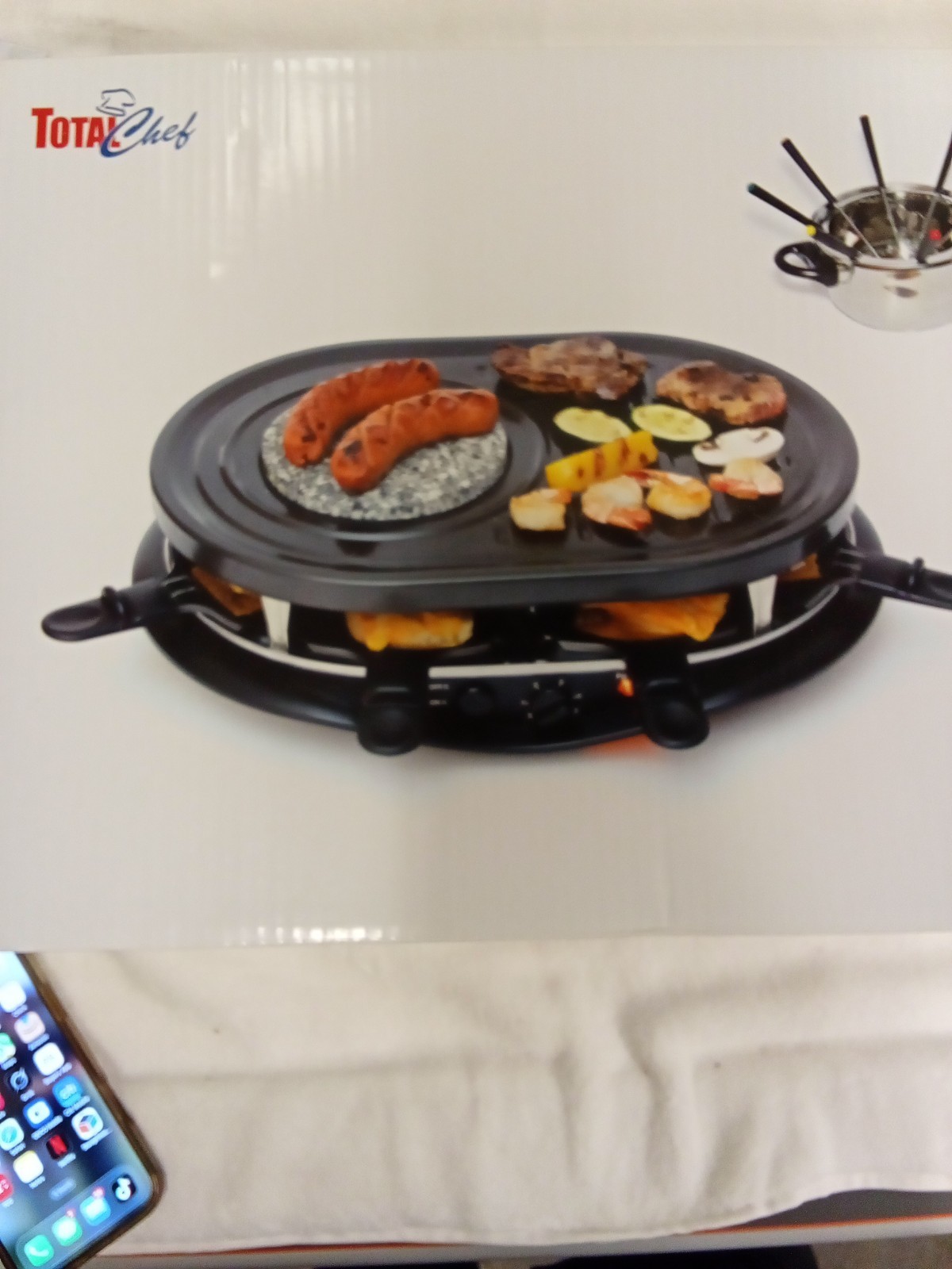 New Total Chef Raclette With Fondue Pot