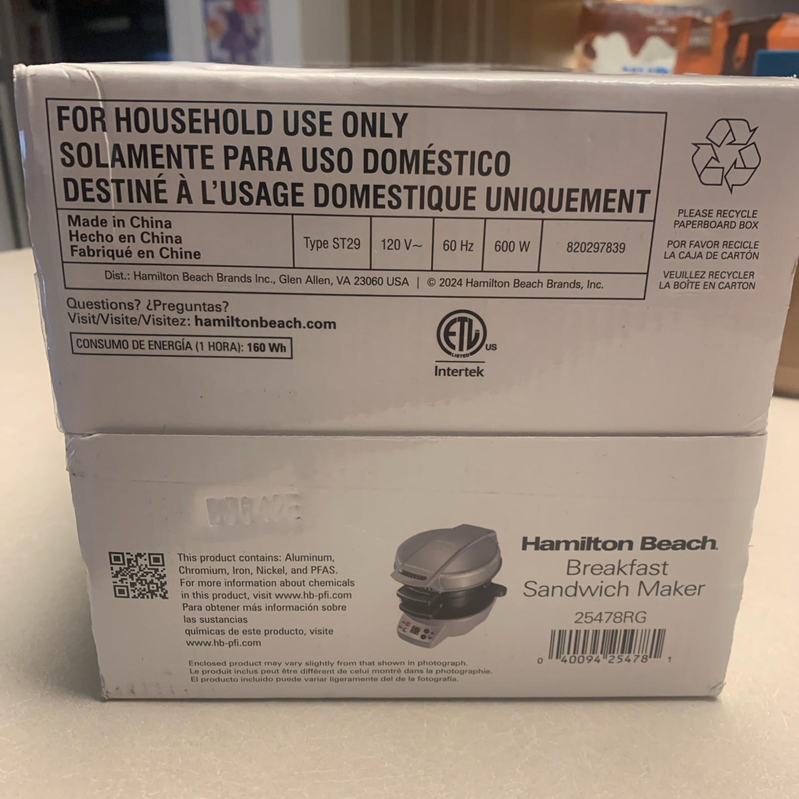 Hamilton Beach 25478RG Breakfast Sandwich Maker – Silver