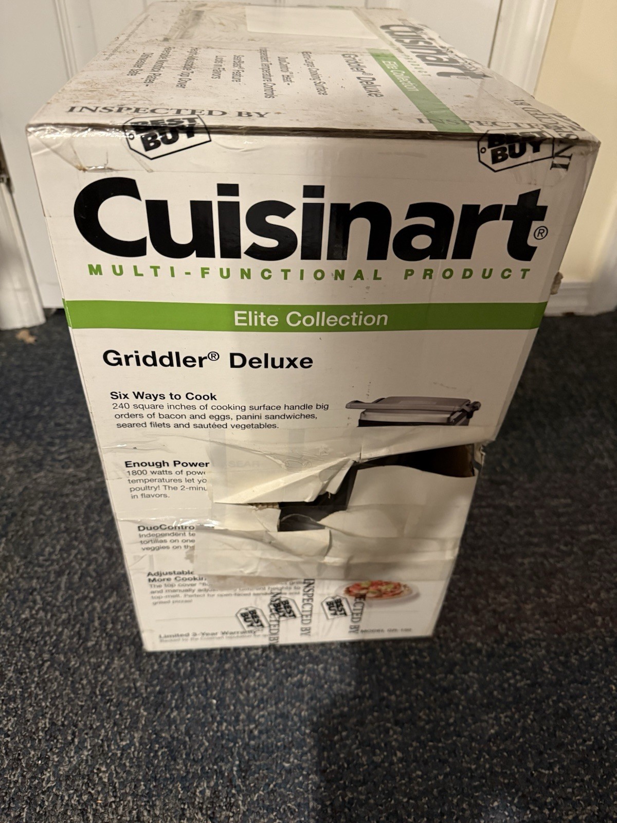Cuisinart GR-150 Deluxe Electric Griddler – Silver Damaged Box