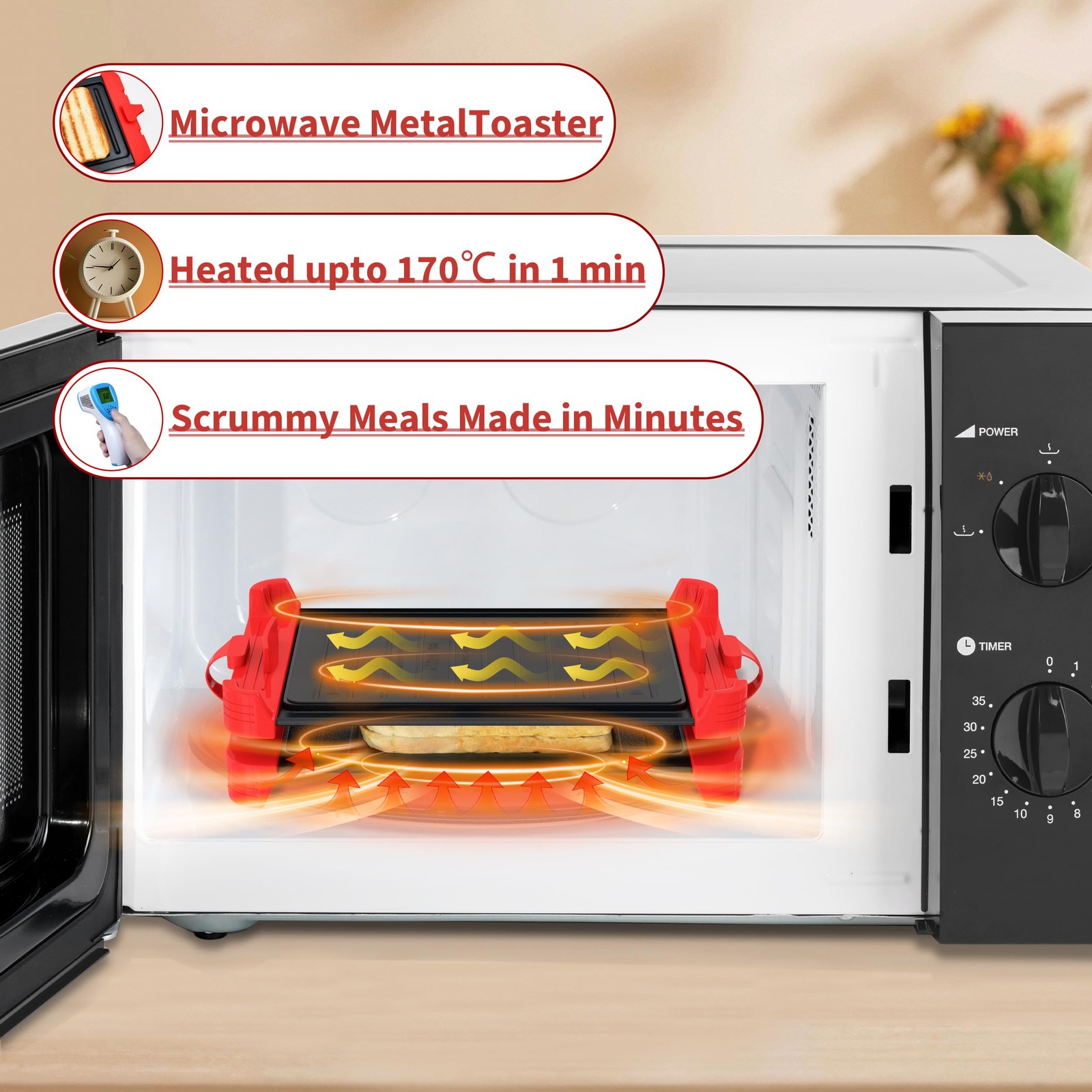 Microwave Sandwich Maker & Grill Cheese Maker with Silicone Oven Mitts, Fast …