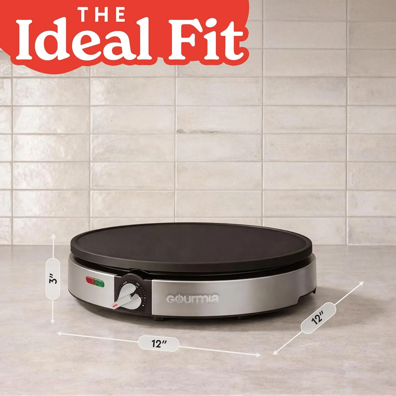 12 Inch Electric Crepe Maker Nonstick Griddle With Spatula And Batter Spreader