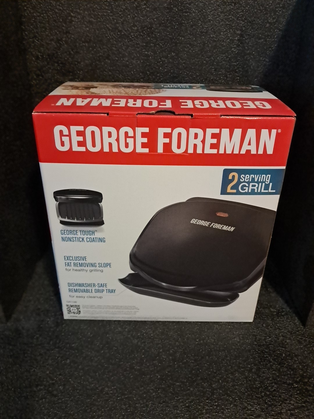 *New* George Foreman 2 Serving Grill GR10B/100 Great Recipes Book