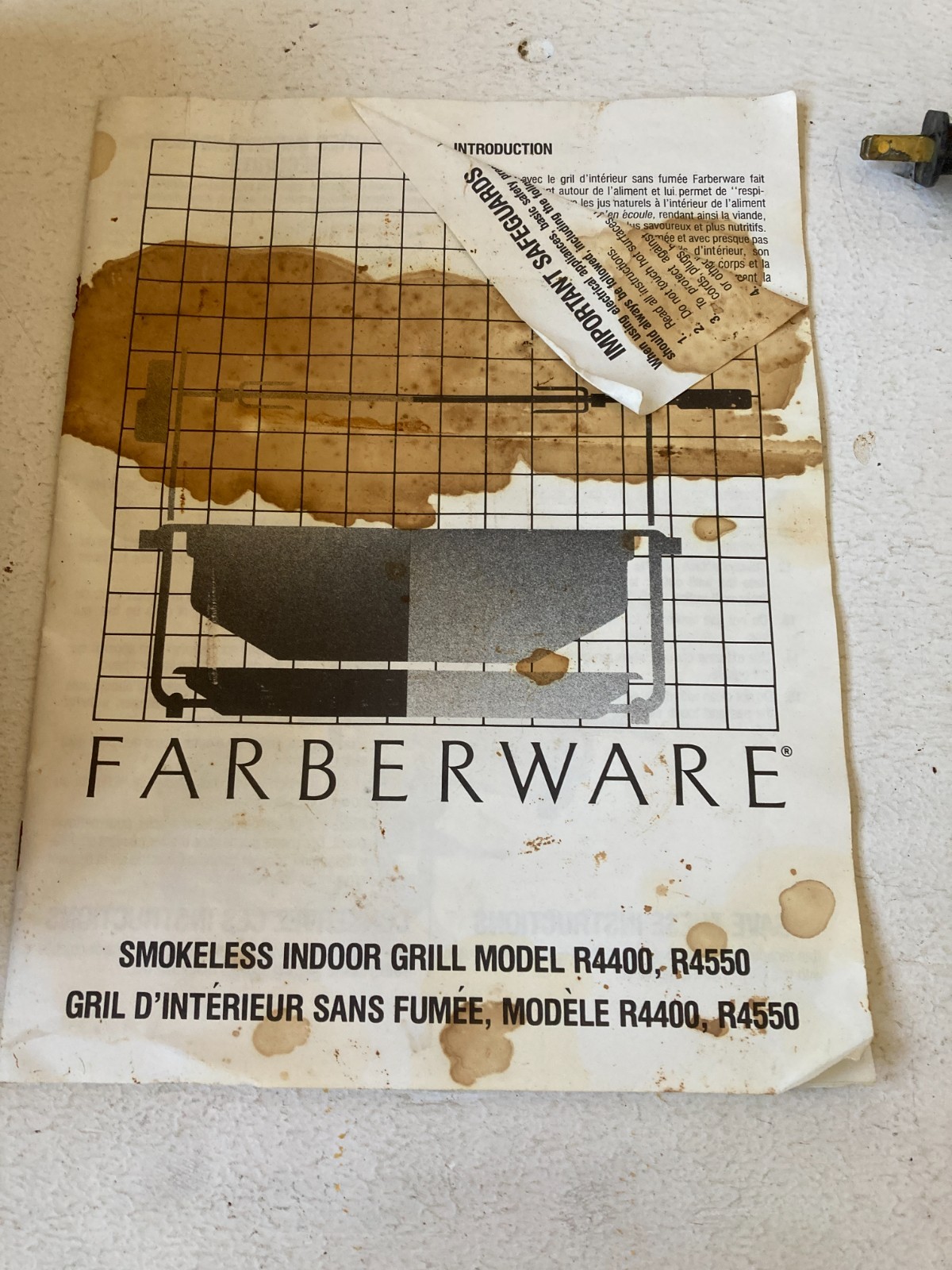 Farberware R4550 Indoor Smokeless BBQ Rotisserie Grill Made In U.S.A. Vintage