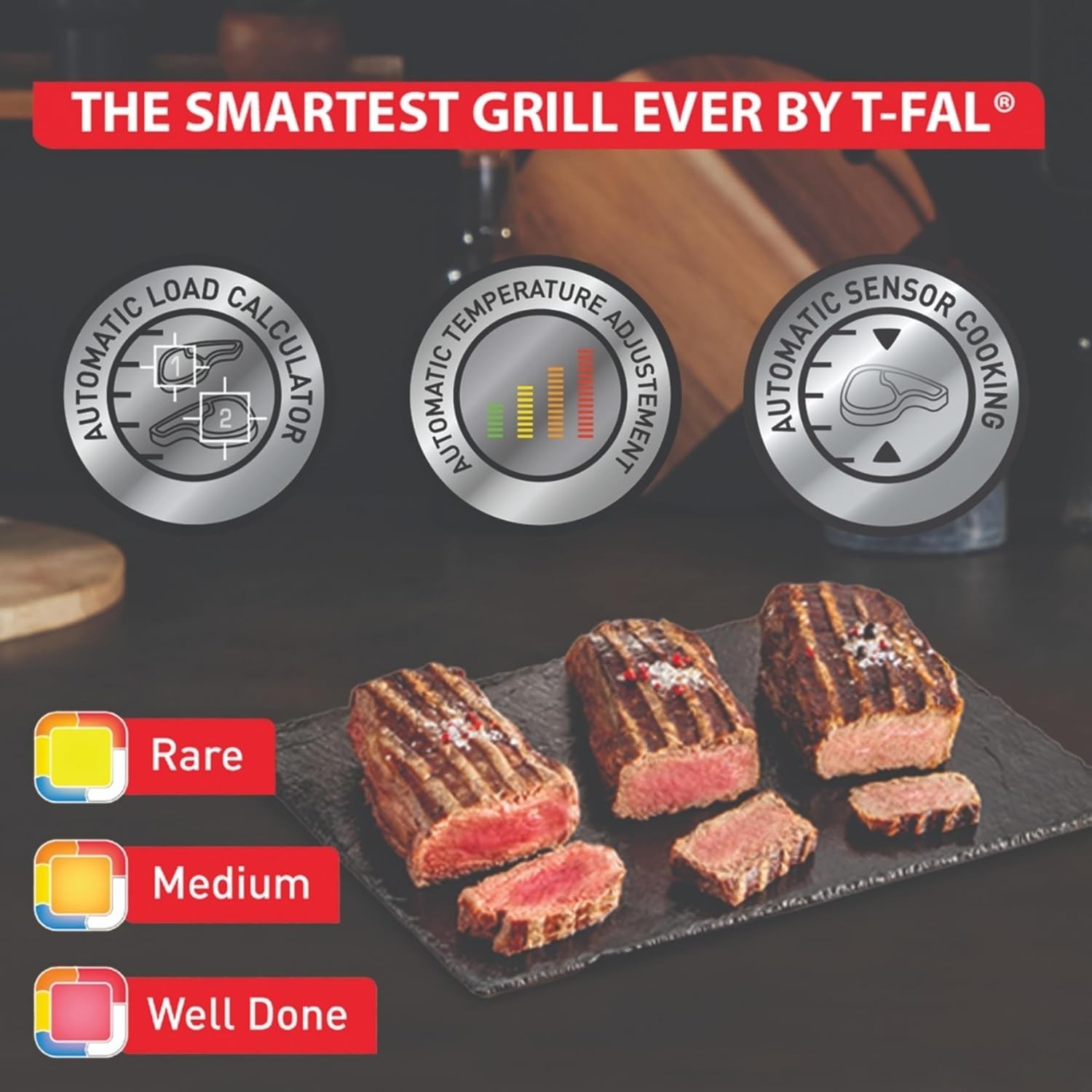 T-Fal OptiGrill Stainless Steel XL Electric Grill, Up to 6Servings, OptiGrill XL