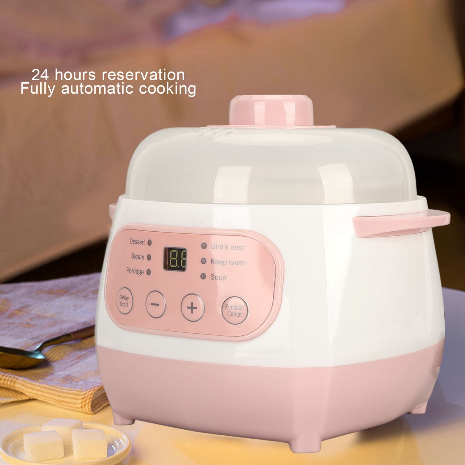 Electric Stew Pot 1L 200W Anti Dry Burn Safe Intelligent Electric Ceramic Cooker