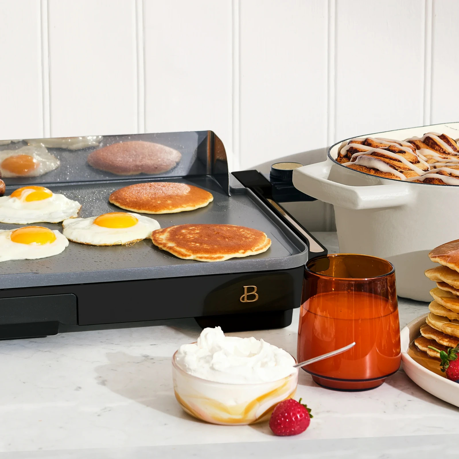 Beautiful XL Electric Griddle 12″ x 22,” Non-stick, Black Sesame by Drew Barrymo