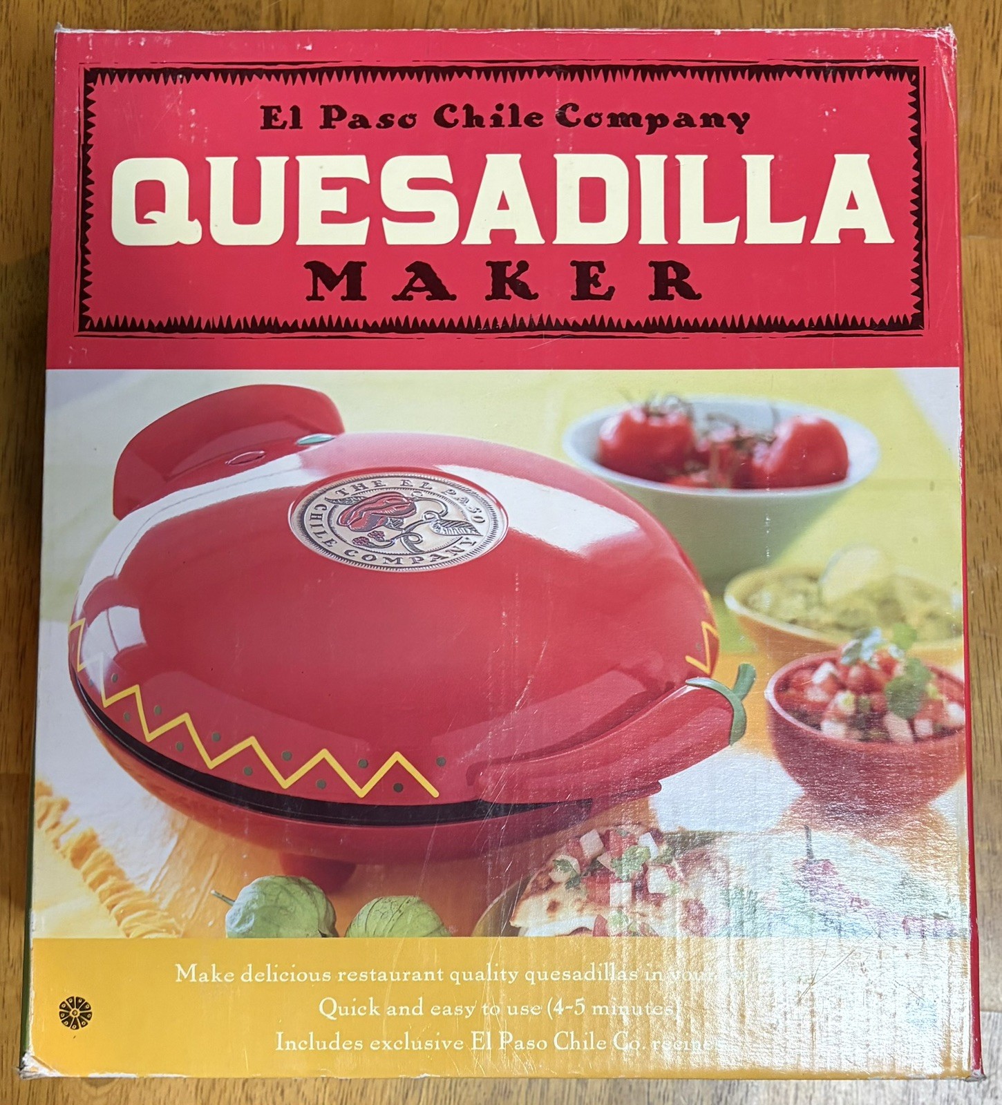 El Paso Chile Company Red Quesadilla Maker New Open Box red pepper color
