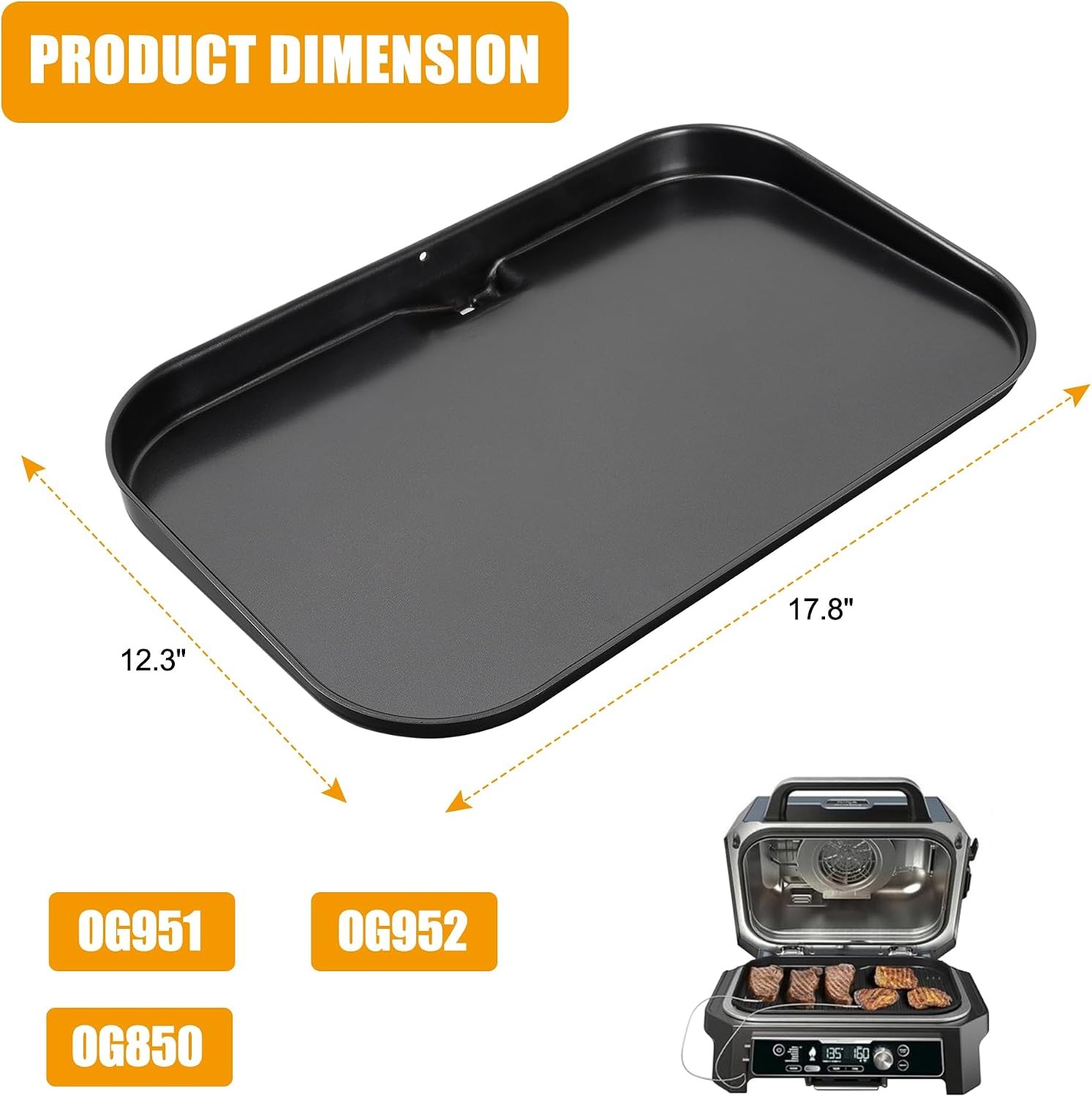 BBQ PLUS Griddle Plate for Ninja Woodfire OG951 OG850 OG952 Grill Accessories
