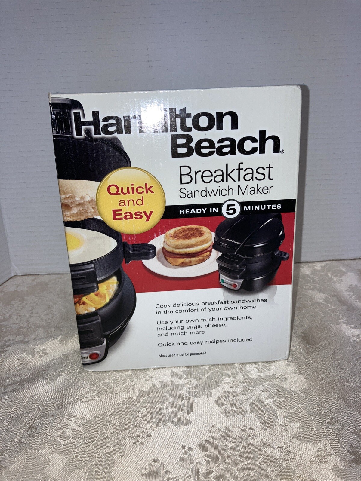 NIB Hamilton Beach Breakfast Sandwich Maker #25477 Black