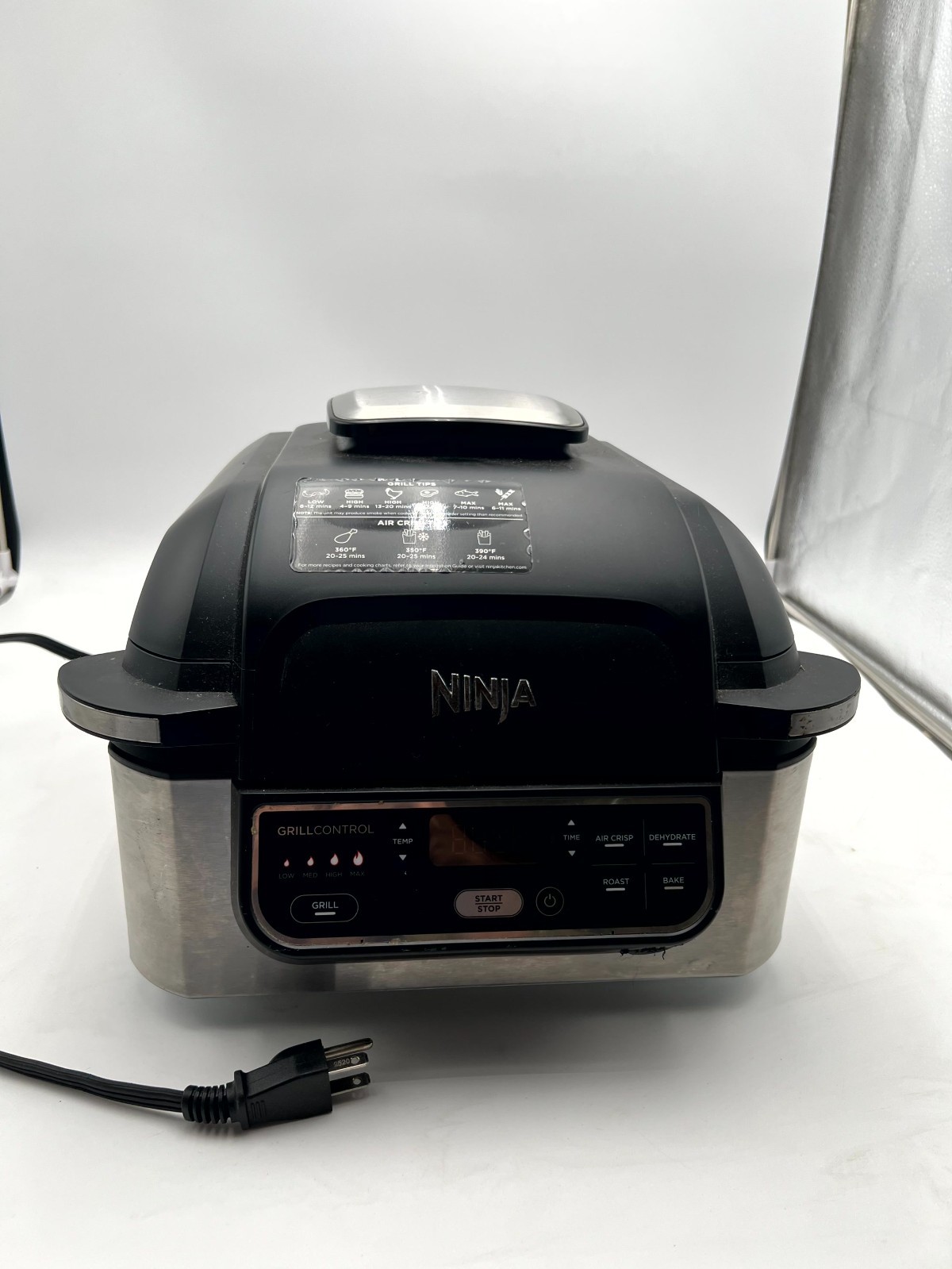 Ninja Foodi AG301 5-in-1 Indoor Electric Countertop Grill Black Silver 1760W