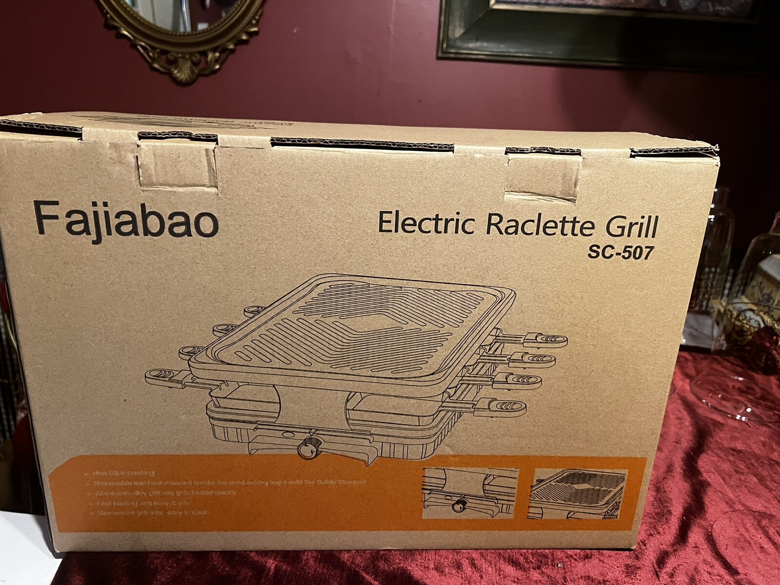1300W Raclette Table Grill, Korean BBQ Grill Electric Indoor Cheese Raclette New