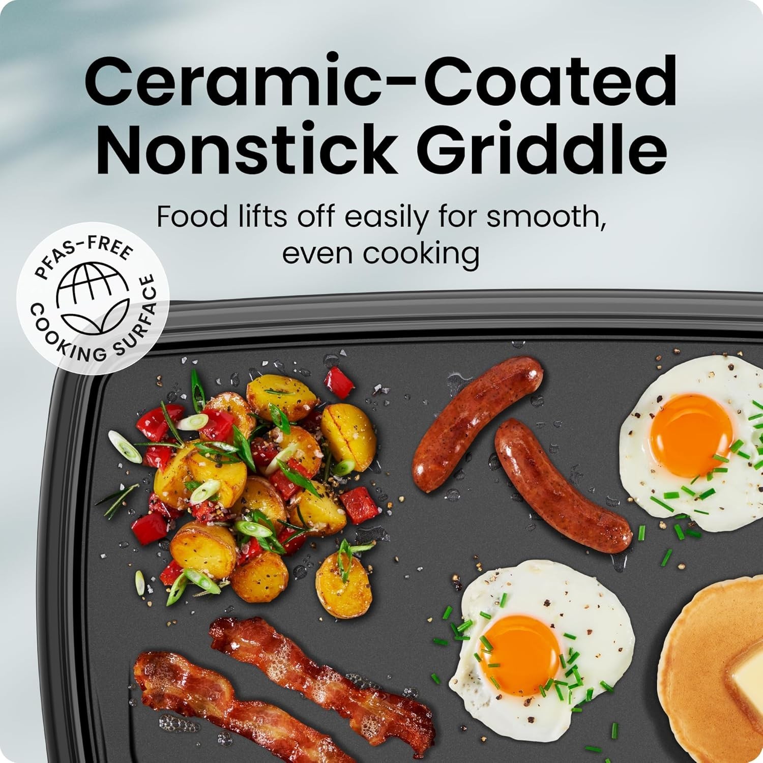 XL Nonstick Electric Griddle with Removable Control – 10 x 20 Cooking Surface