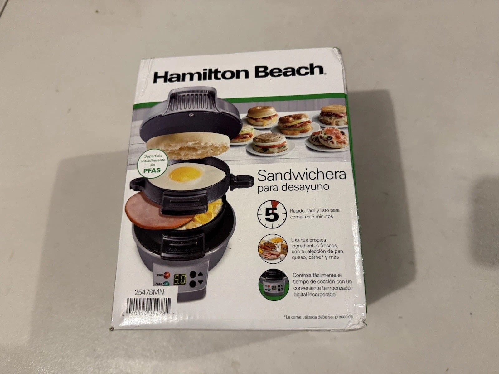 Hamilton Beach 25478 Breakfast Sandwich Maker – Silver