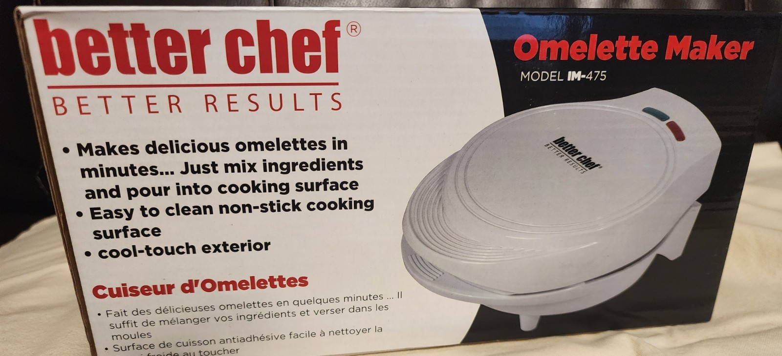 NEW Better Chef Better Results Omelette Maker Model IM-475 White