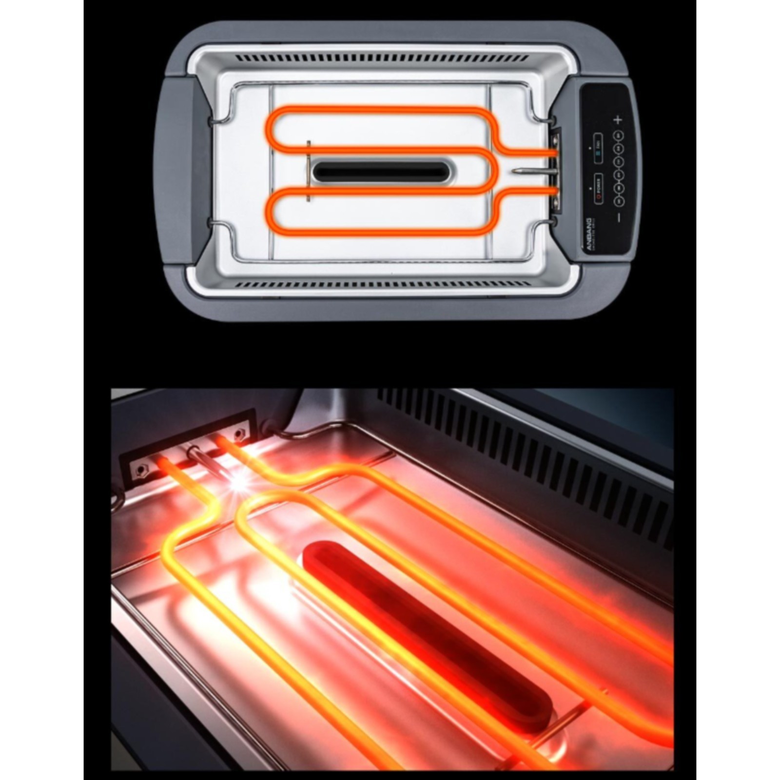 ANBANG AB901MF Smokeless Electric Grill Indoor BBQ 1500W Dual Fan 220V