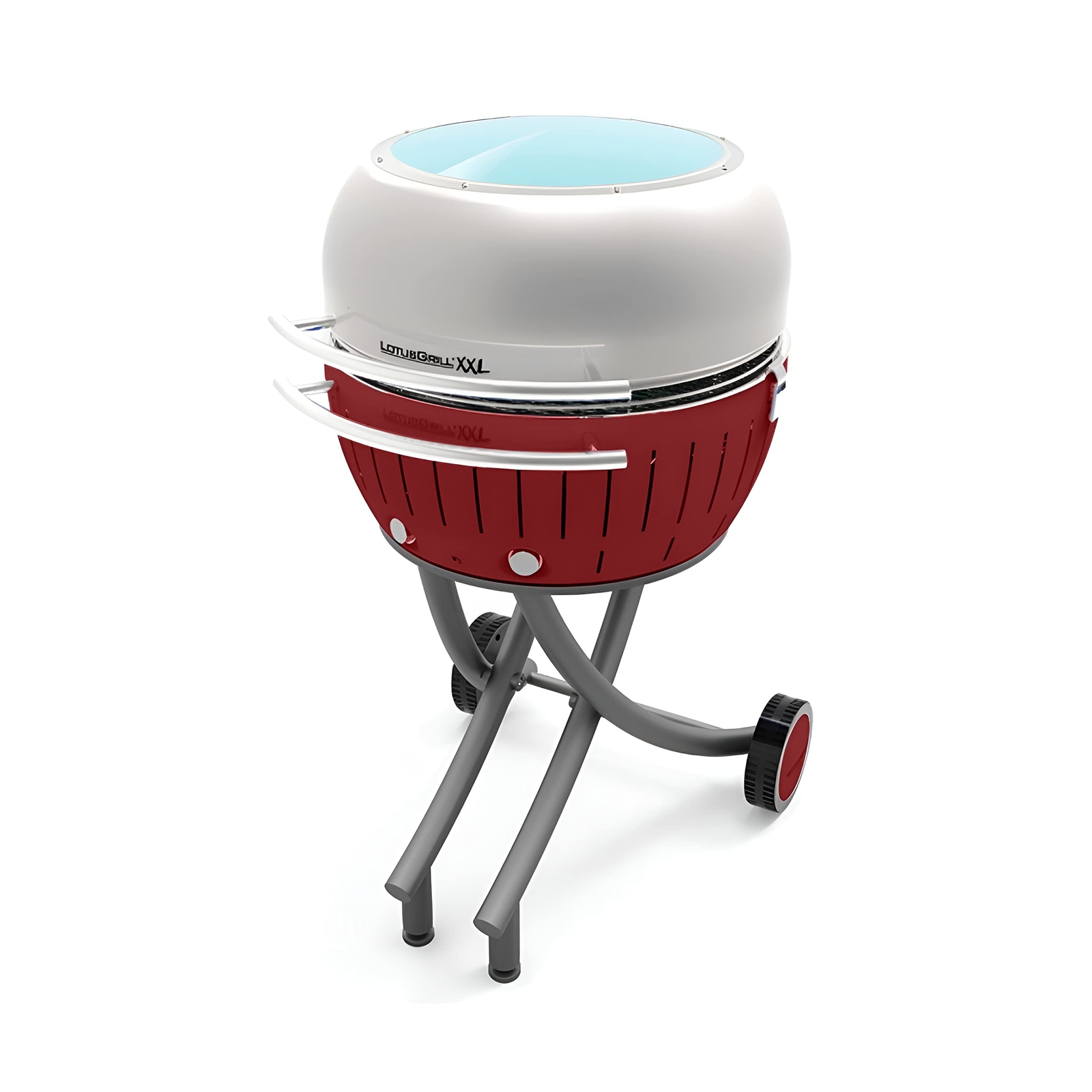 LotusGrill Smokeless Barbecue for Outdoor Dining with Glass Lid Cover and Stand