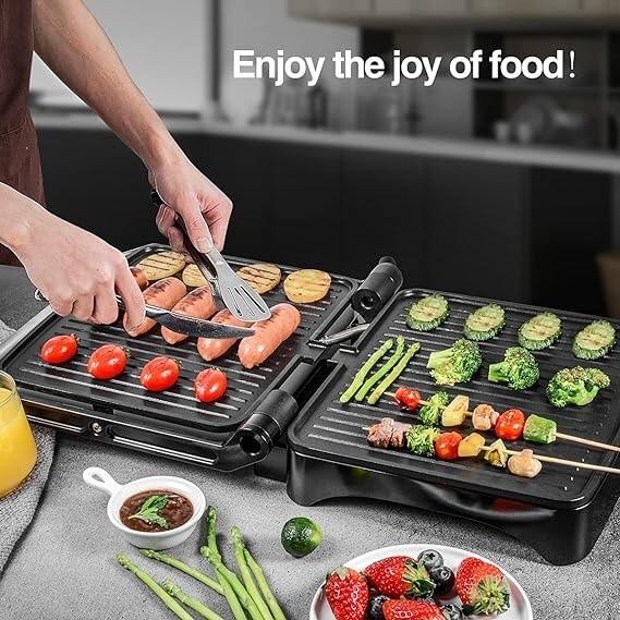 Parrilla De Prensa 1200W Electrica Para Sandwich Tortas Tostadora Pan En Oferta