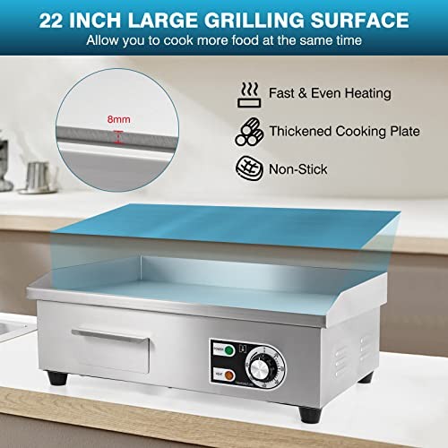 IRONWALLS 22 Inch Commercial Electric Griddle 3000W