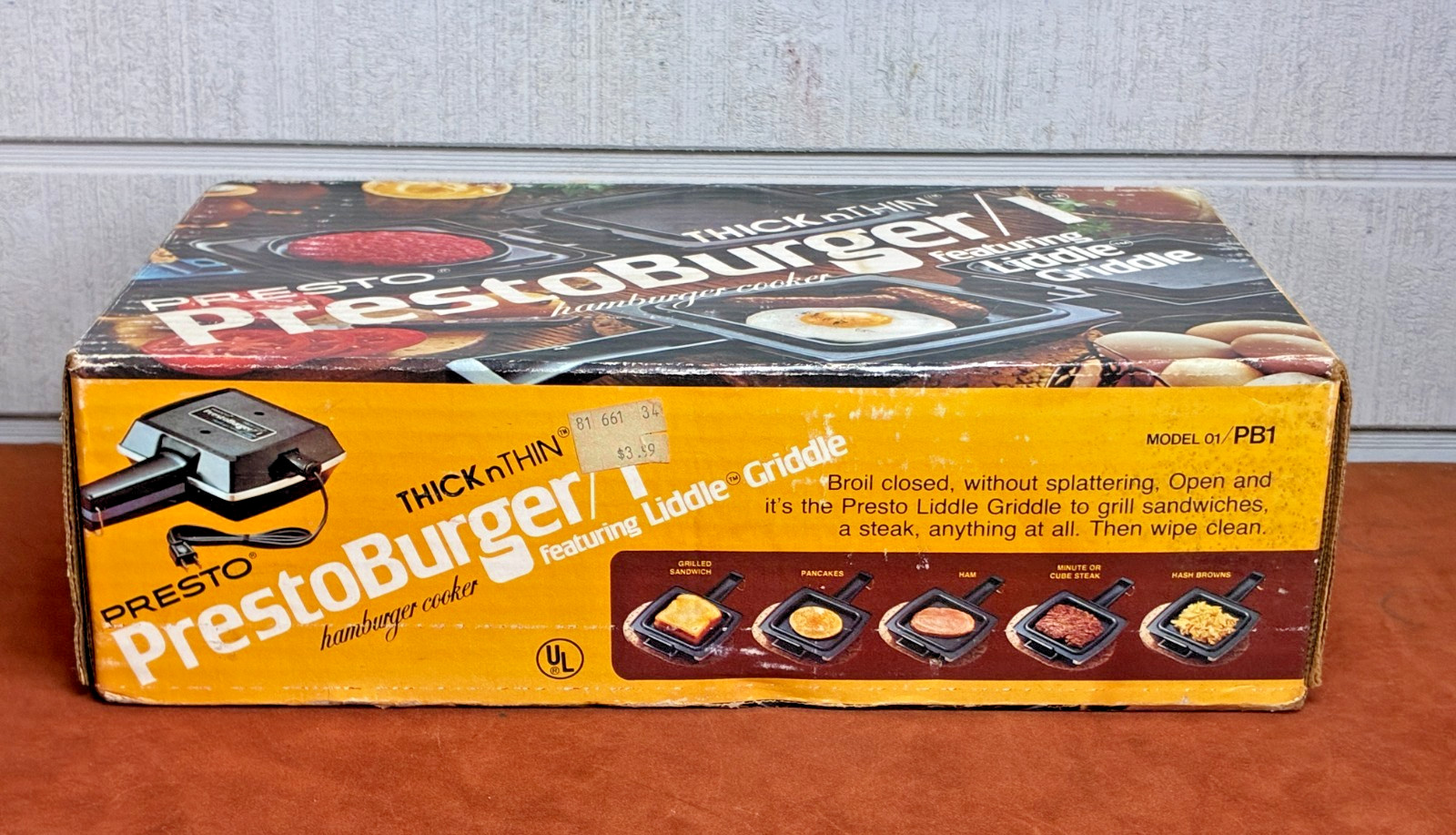 PRESTO Vintage PrestoBurger Hamburger Cooker #PB1 ~ Liddle Griddle ~ SEALED BOX