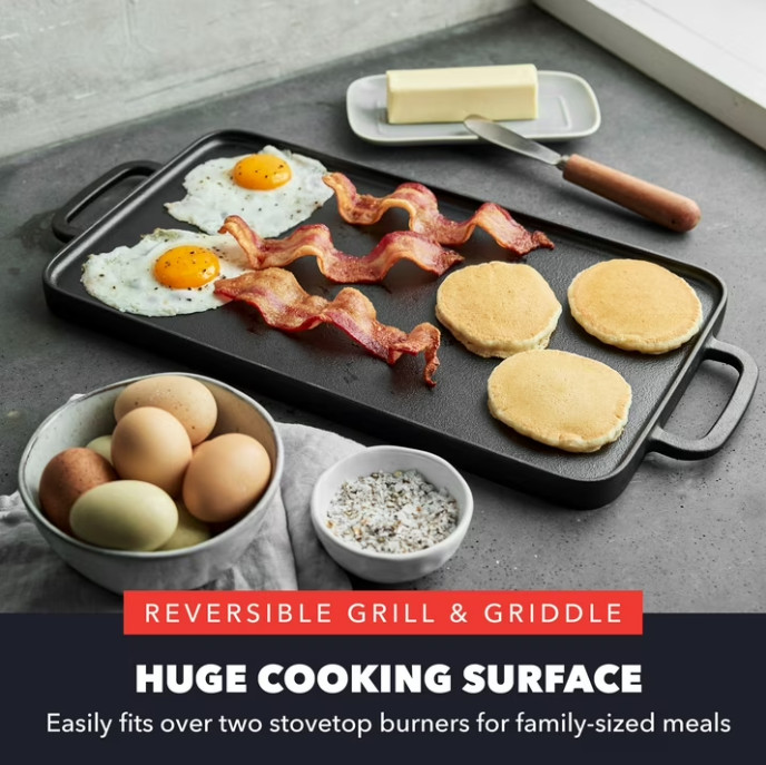 GreenPan Bobby Flay 11″ Cast Iron Reversible Grill/Griddle