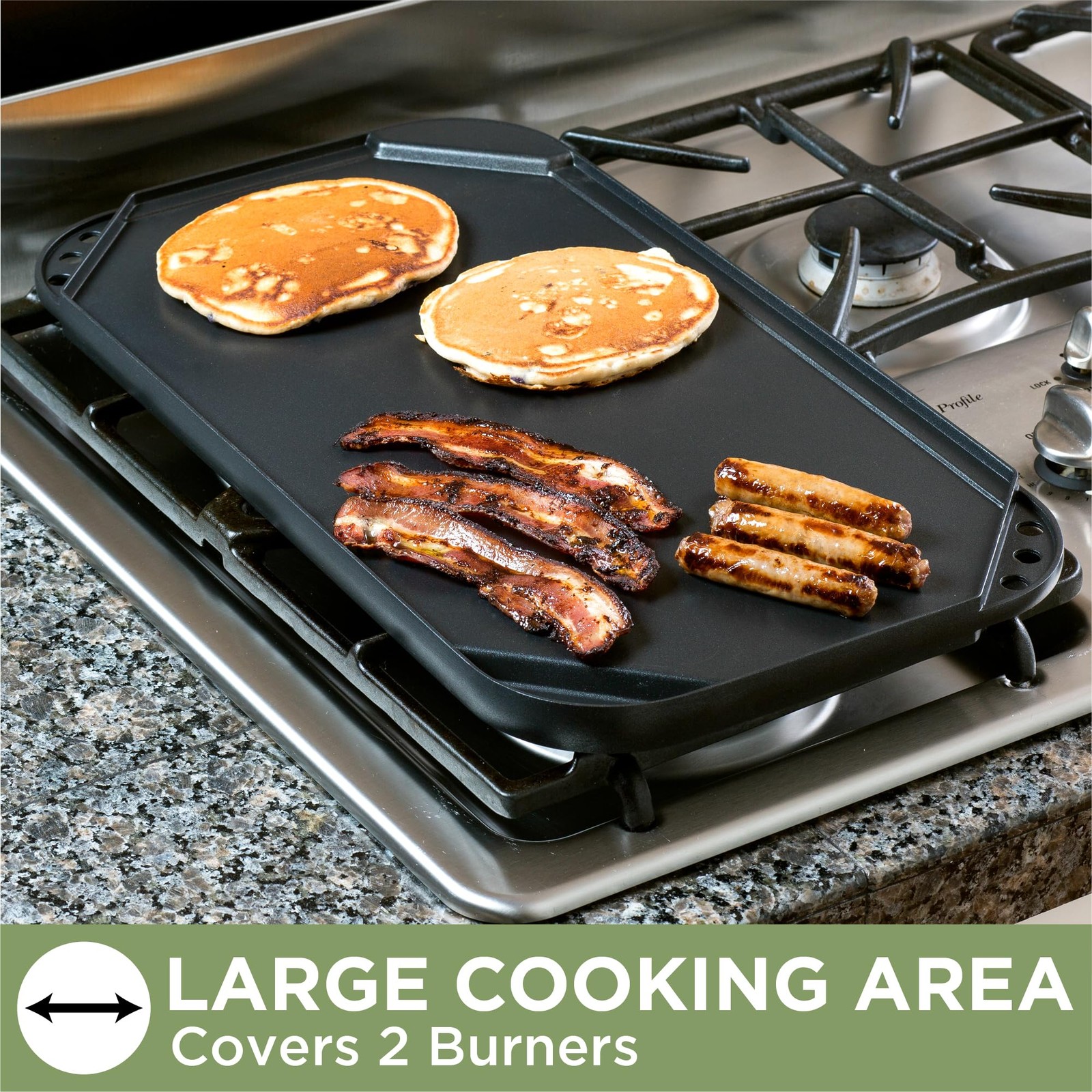 Ecolution 19.5” x 11, Non-Stick, Dishwasher Safe, Double Burner Family Pan Cookw