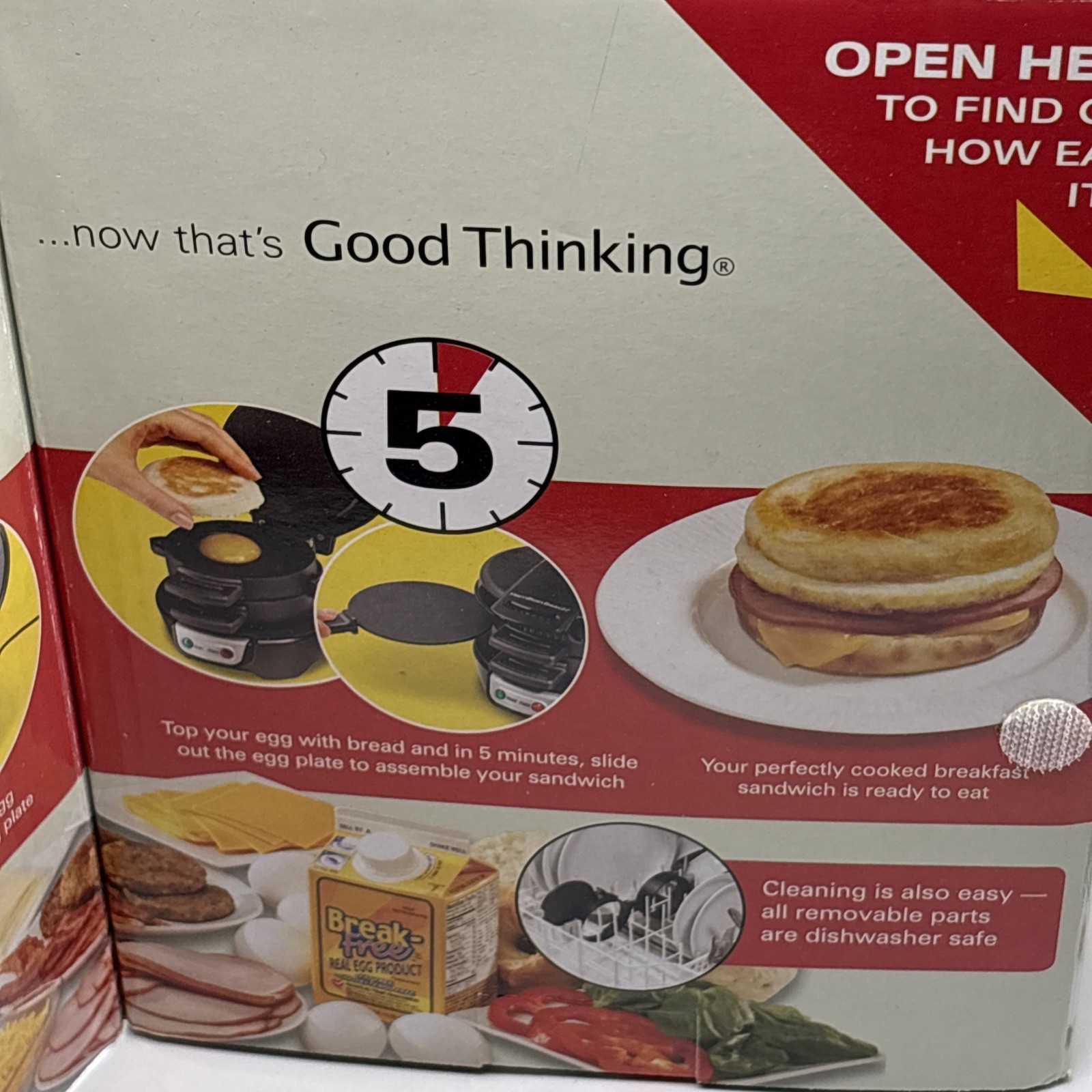 Hamilton Beach 25477G Breakfast Maker Sandwich Black Dorm College Egg Grill NIB