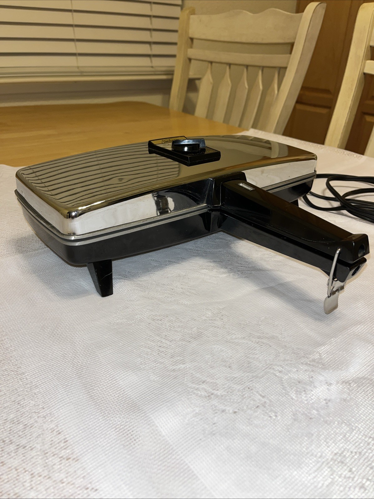 Vintage Sunbeam Party Grill Chrome Sandwich Maker Press 870 Electric TESTED WRKS