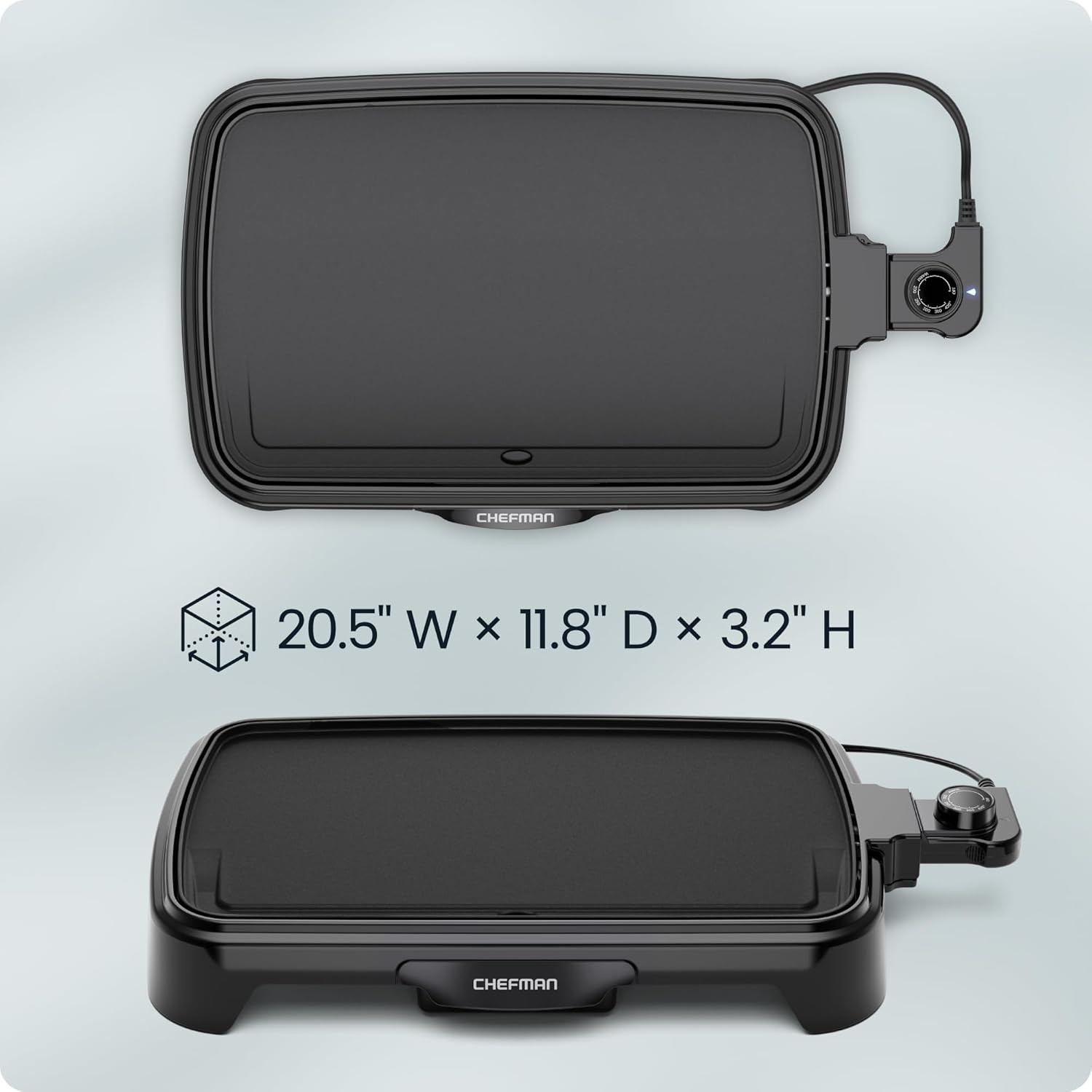 Electric Griddle with Removable Temperature Control, Immersible Flat Top Grill